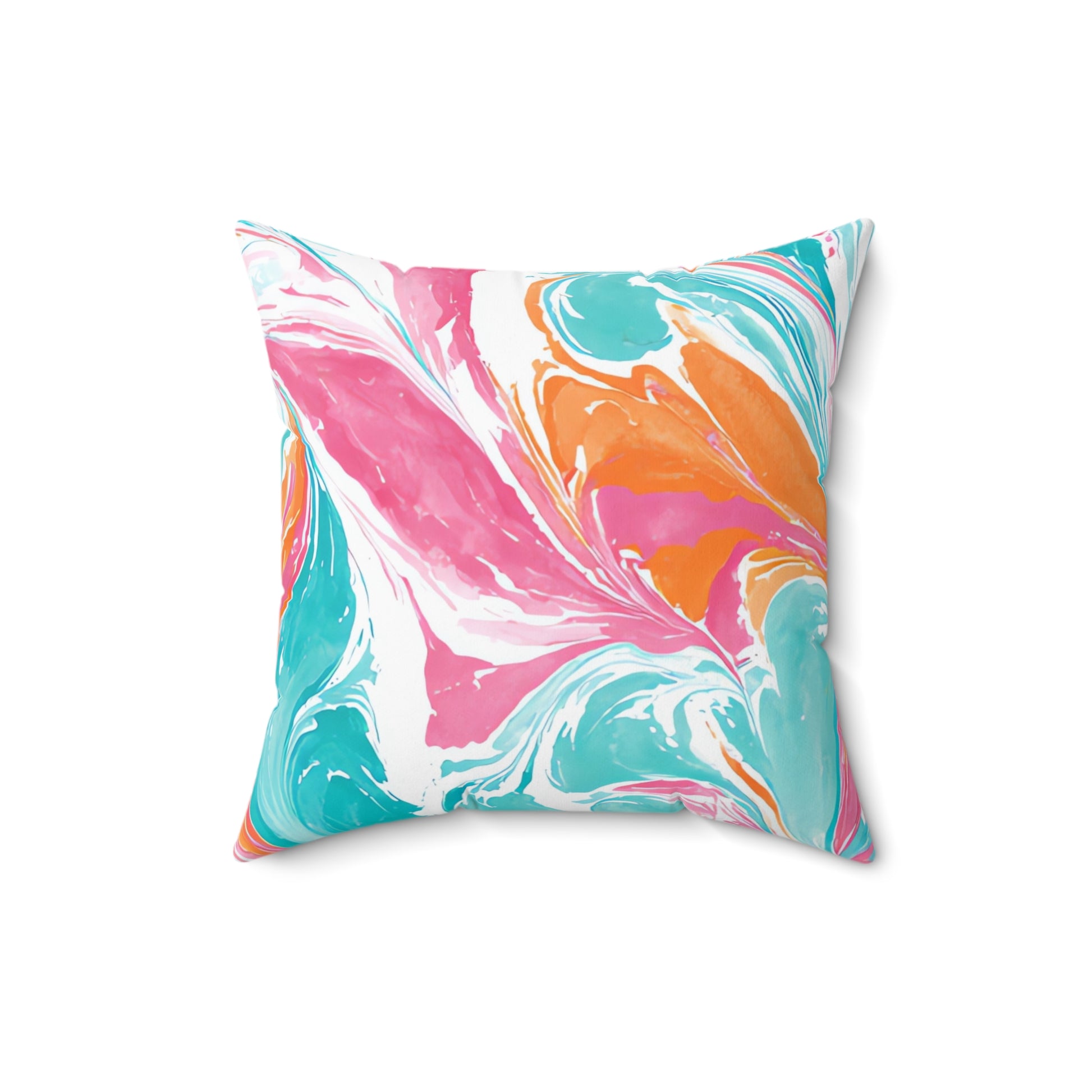 Liquid Pastel Spill Multi-Color Spun Polyester Square Pillow, Artsulli - Art is Long, Life is Short, Home Decor, , , , , , , 
