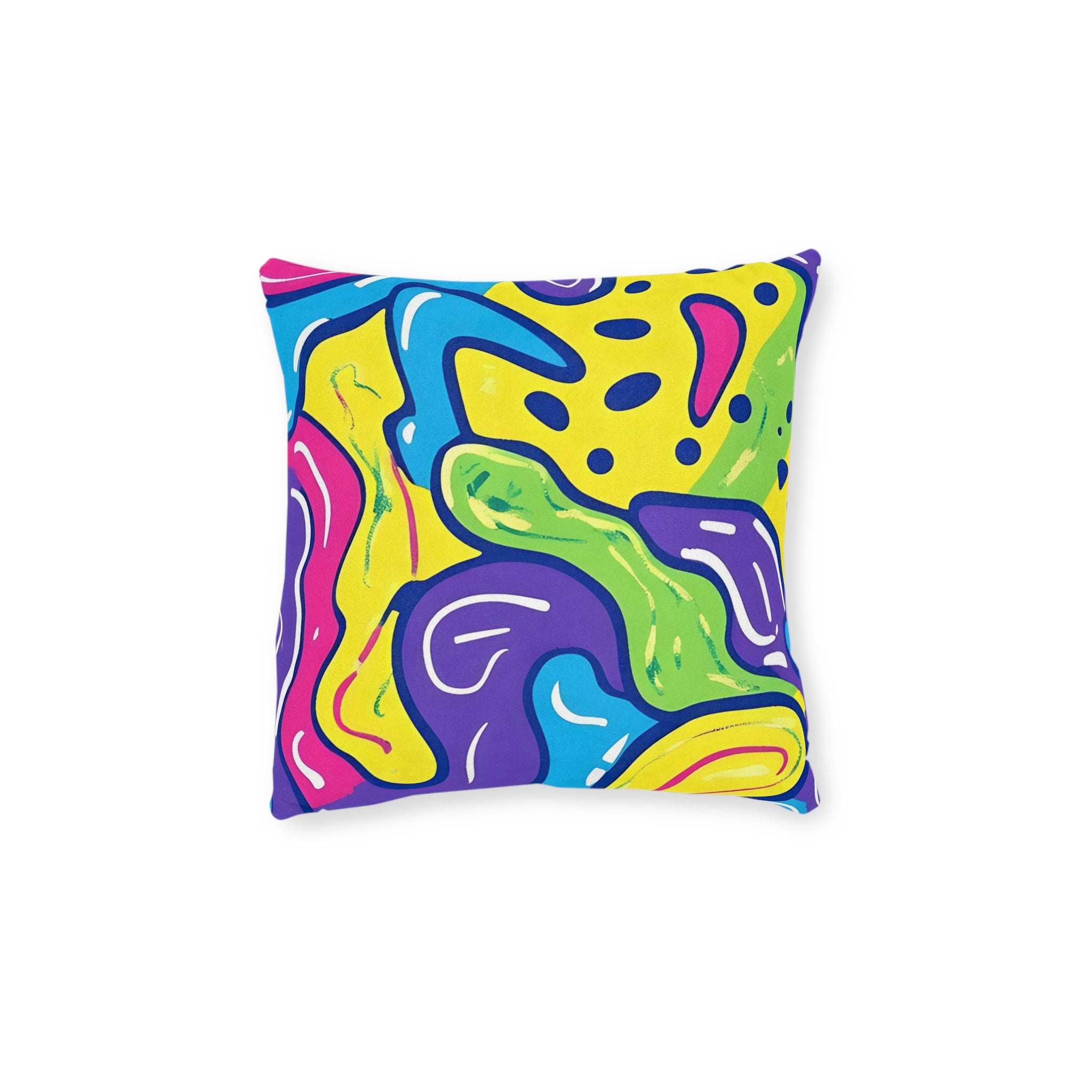 90s Trippy Slime Square Pillow, Artsulli - Art is Long, Life is Short, Home Decor, Size, 12" × 12", , , , , 24548382366869297914