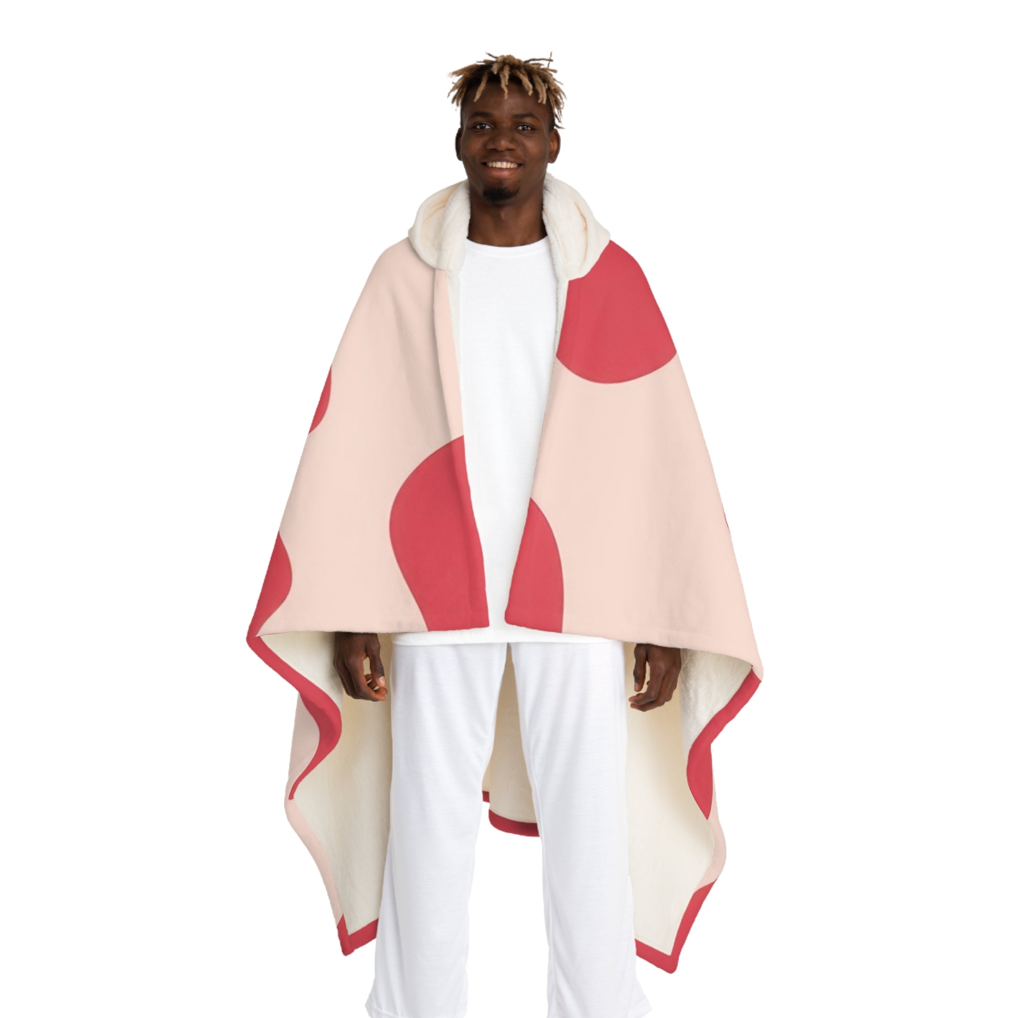 Red Jungle Cow Hooded Sherpa Fleece Blanket, Artsulli - Art is Long, Life is Short, All Over Prints, Size, One size, Color, Cream, , , 10698564748542152407