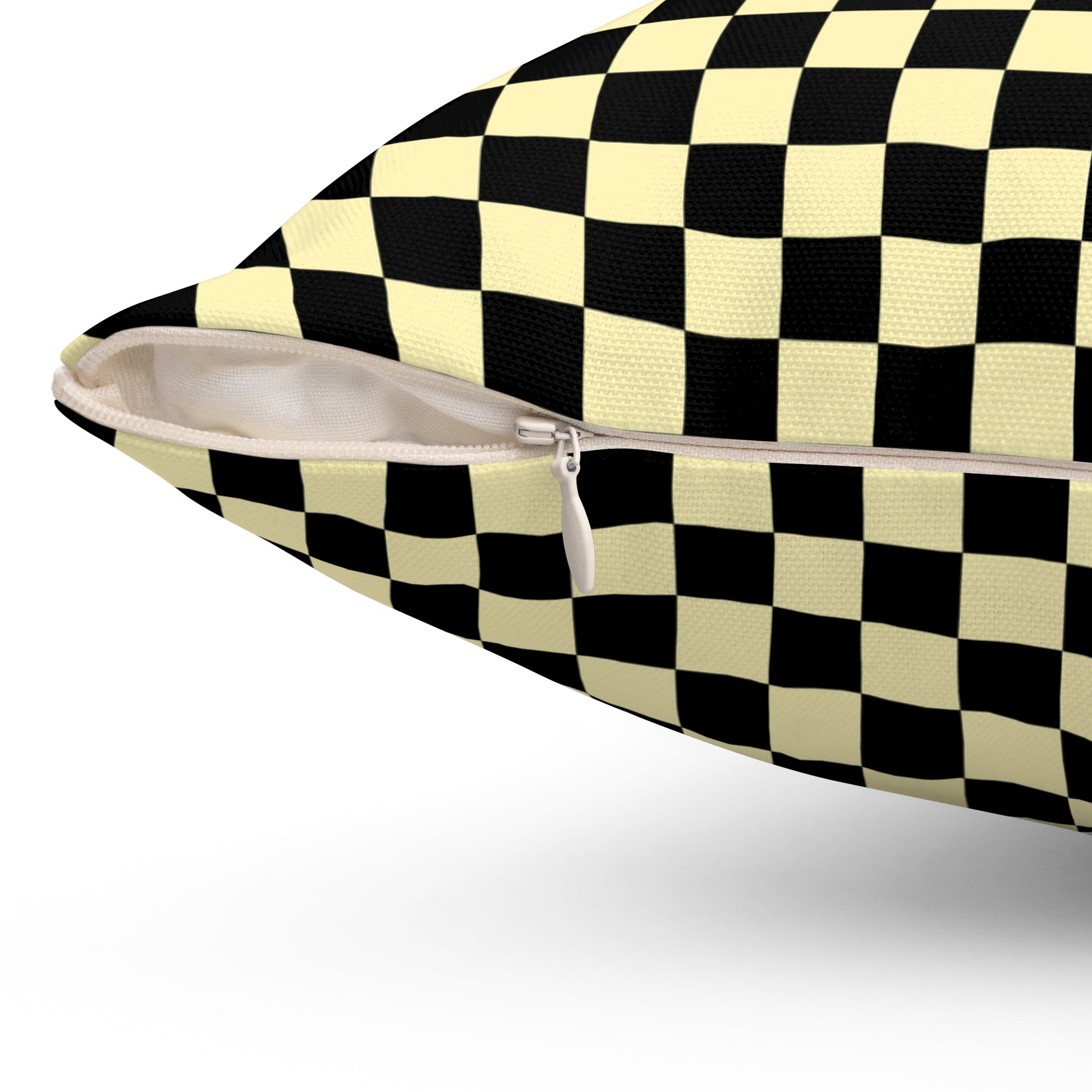 Checkerboard II Black and Yellow Spun Polyester Square Pillow, Artsulli - Art is Long, Life is Short, Home Decor, , , , , , , 