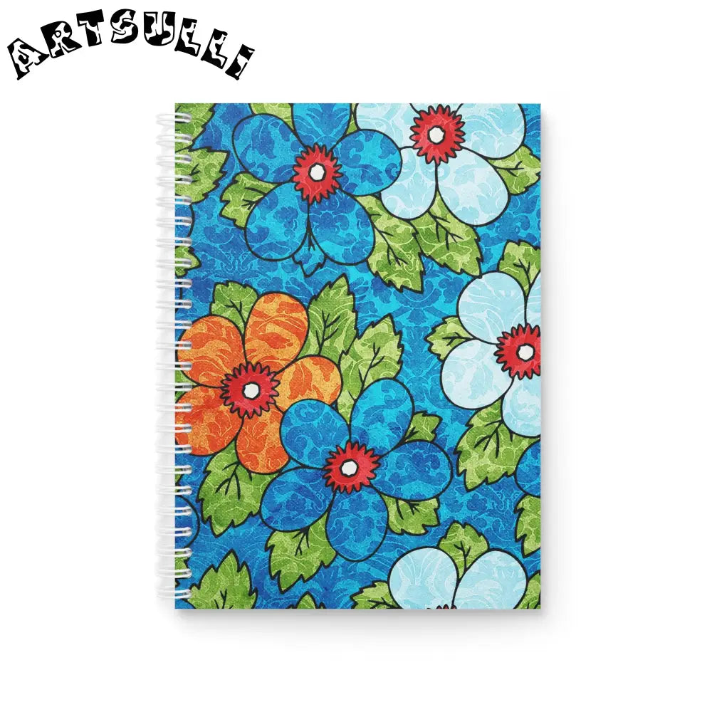 Blue Orange Groovy Spiral Notebook, Artsulli - Art is Long, Life is Short, Paper products, Size, One Size, , , , , 17662728085673933559