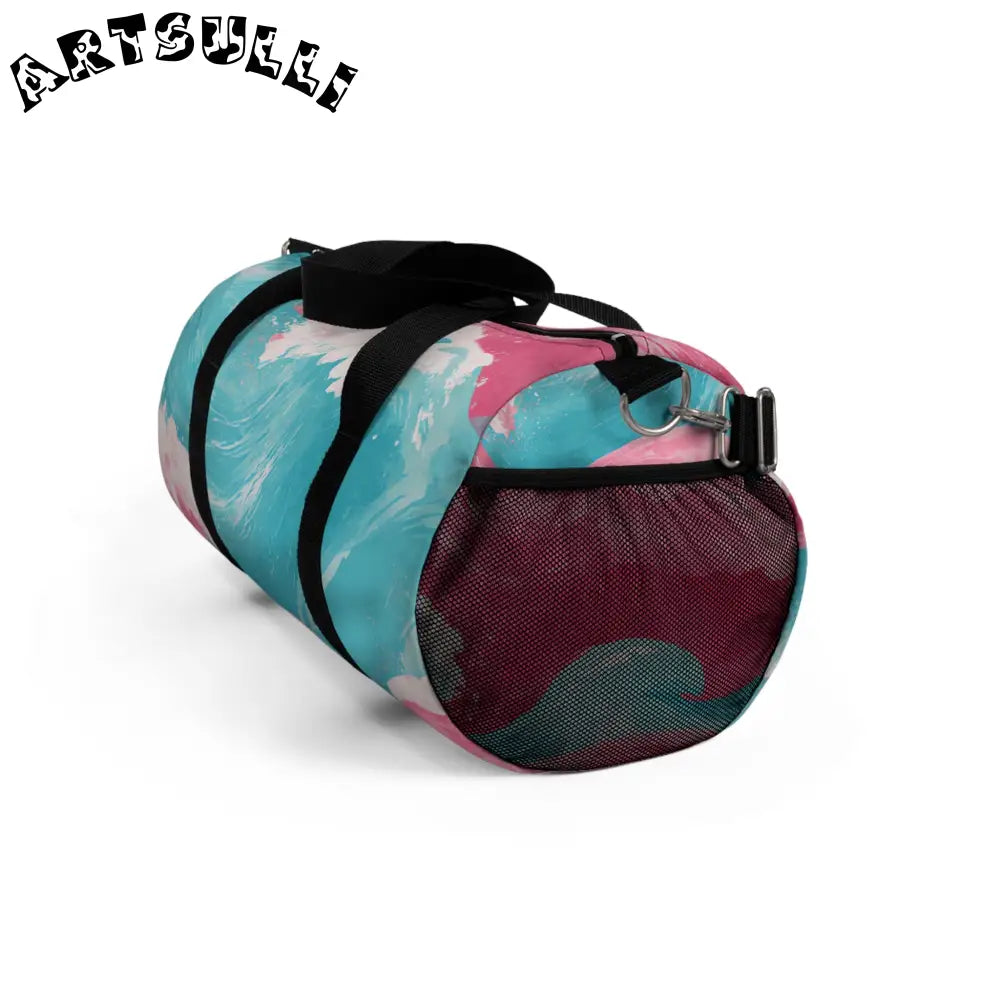 JAKKOUTTHEBXX The Great Pastelwave II Pink and Blue Duffel Bag