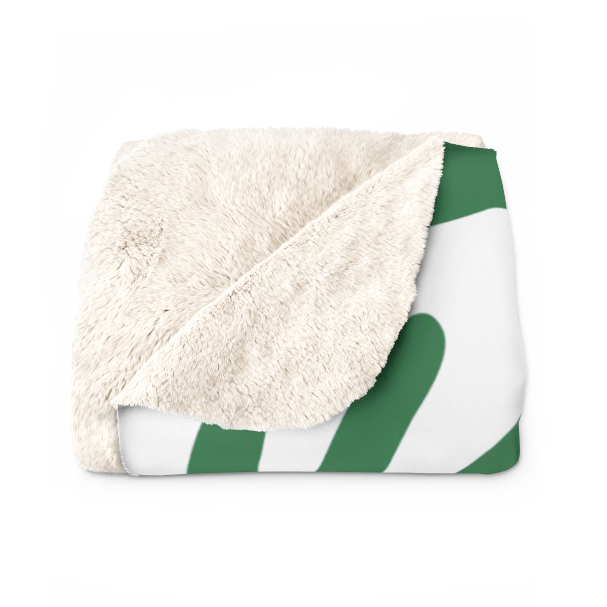Green Palm Leaves White Sherpa Fleece Blanket, Artsulli - Art is Long, Life is Short, Home Decor, , , , , , , 