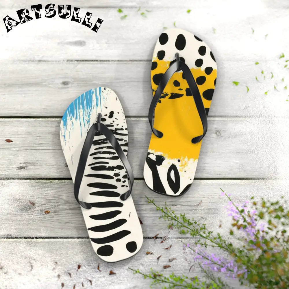 JAKKOUTTHEBXX Rae Zebra Rhapsody Flip Flops JAKKOUTTHEBXX Artsulli