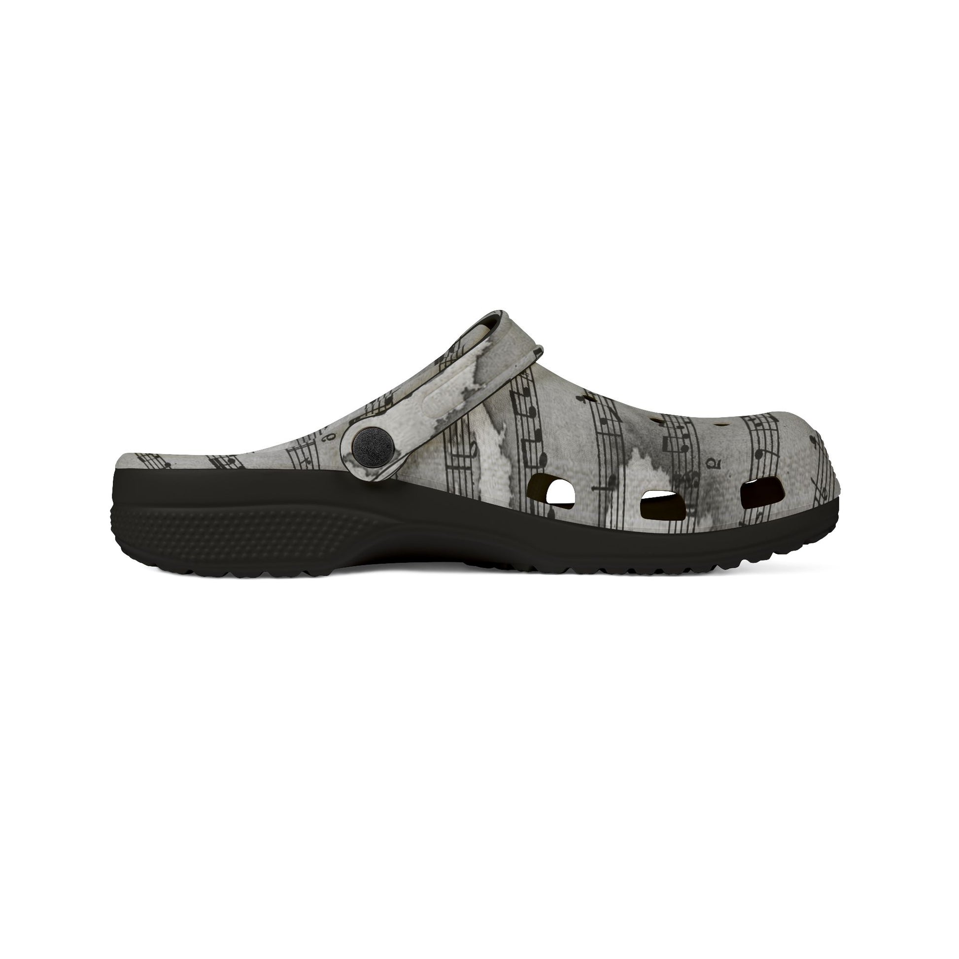 Drip Spill Type Beat Sheet Music Black EVA Foam Rubber Shoes (AOP), Artsulli - Art is Long, Life is Short, Shoes, , , , , , , 