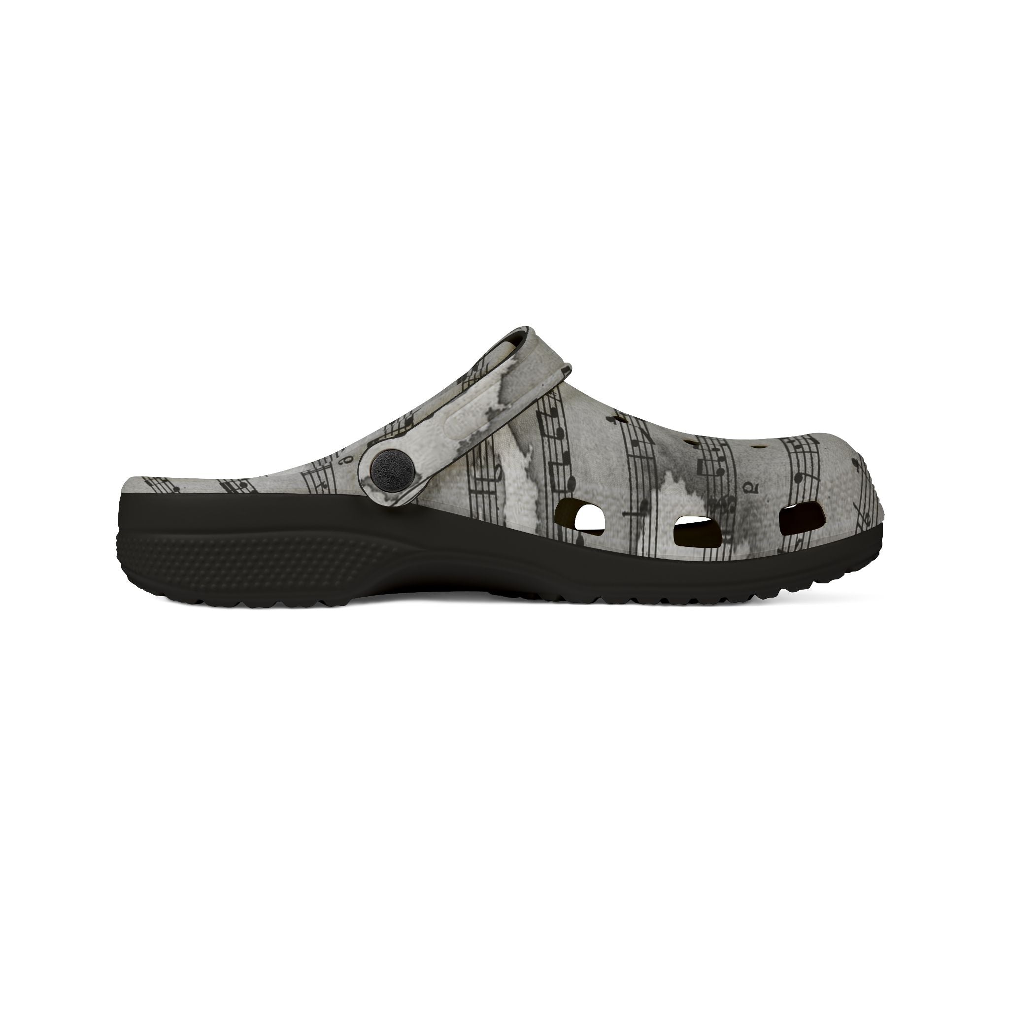 Drip Spill Type Beat Sheet Music Black EVA Foam Rubber Shoes (AOP), Artsulli - Art is Long, Life is Short, Shoes, , , , , , , 