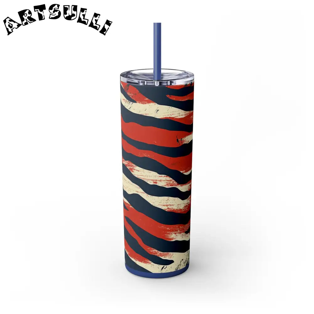 JAKKOUTTHEBXX Capricious Tiger Wave Skinny Tumbler with Straw 20oz