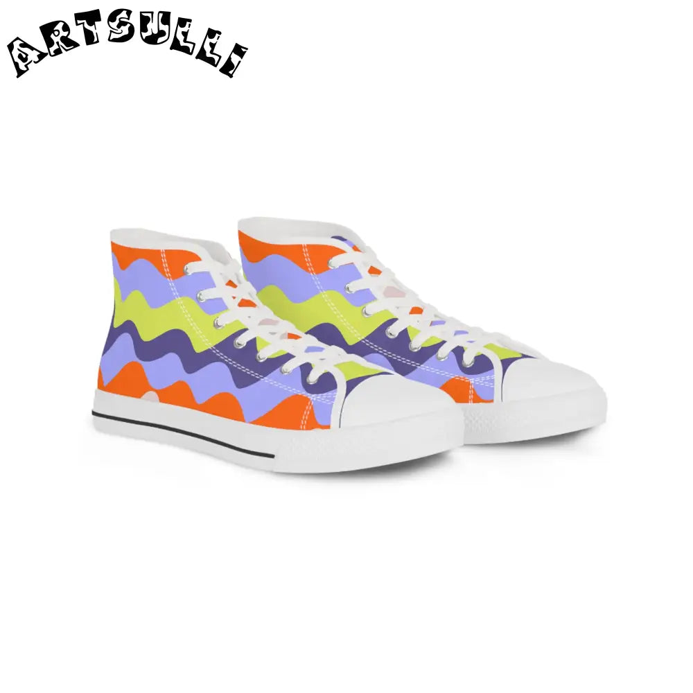JAKKOUTTHEBXX Waves II Red and Blue Men’s High Top Sneakers