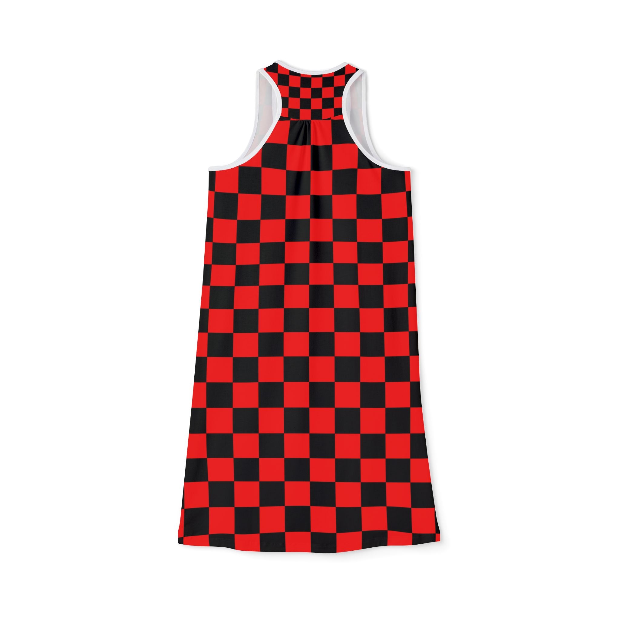 Checkerboard Red and Black Women's Racerback Dress (AOP), Artsulli - Art is Long, Life is Short, Tank Top, , , , , , , 