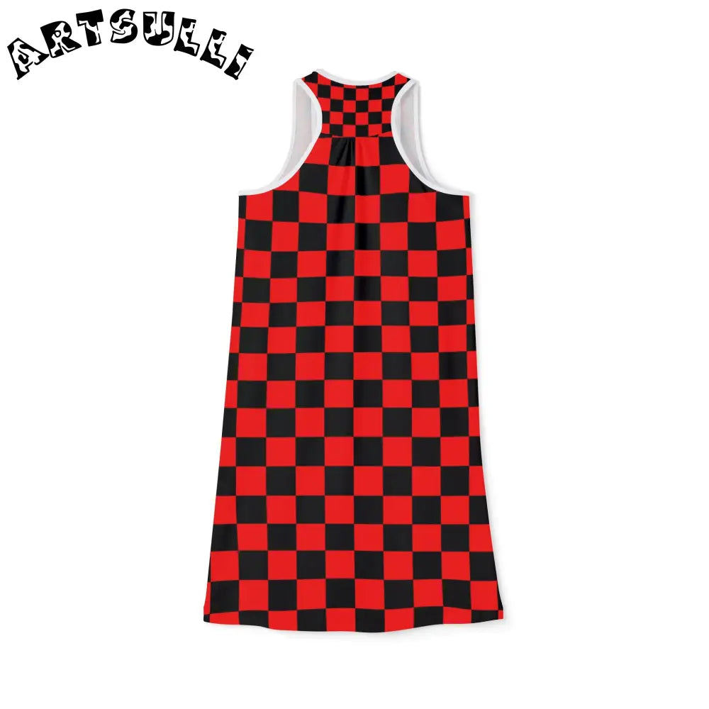 JAKKOUTTHEBXX Checkerboard Red and Black Women’s Racerback Dress