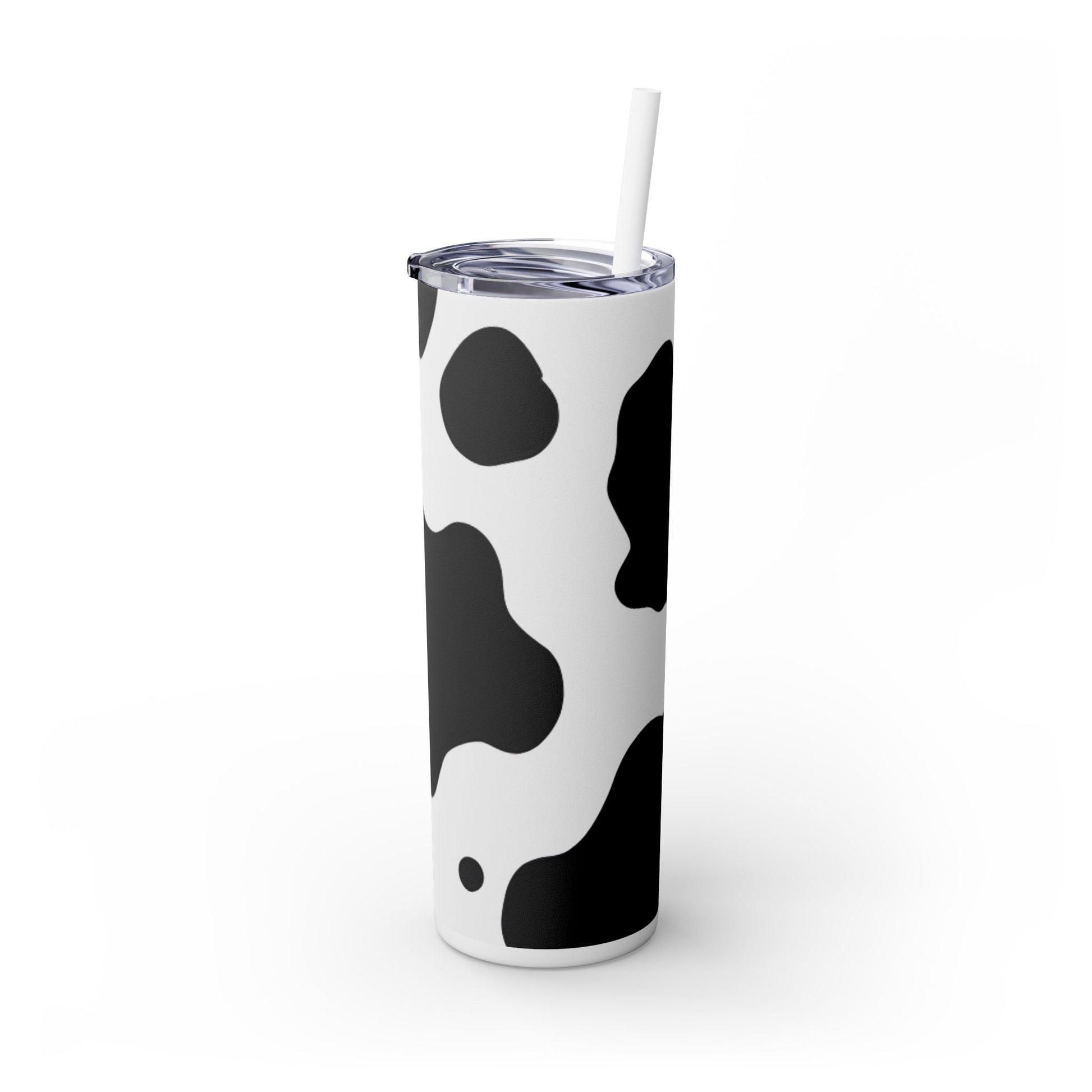 Cow Print Focus Skinny Tumbler with Straw, 20oz, Artsulli - Art is Long, Life is Short, Mug, , , , , , , 