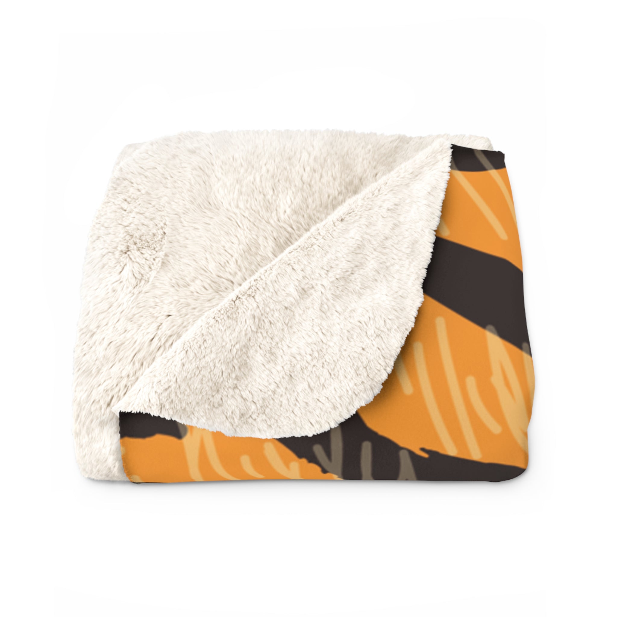 Tiger Scratches Orange & Black Sherpa Fleece Blanket, Artsulli - Art is Long, Life is Short, Home Decor, , , , , , , 