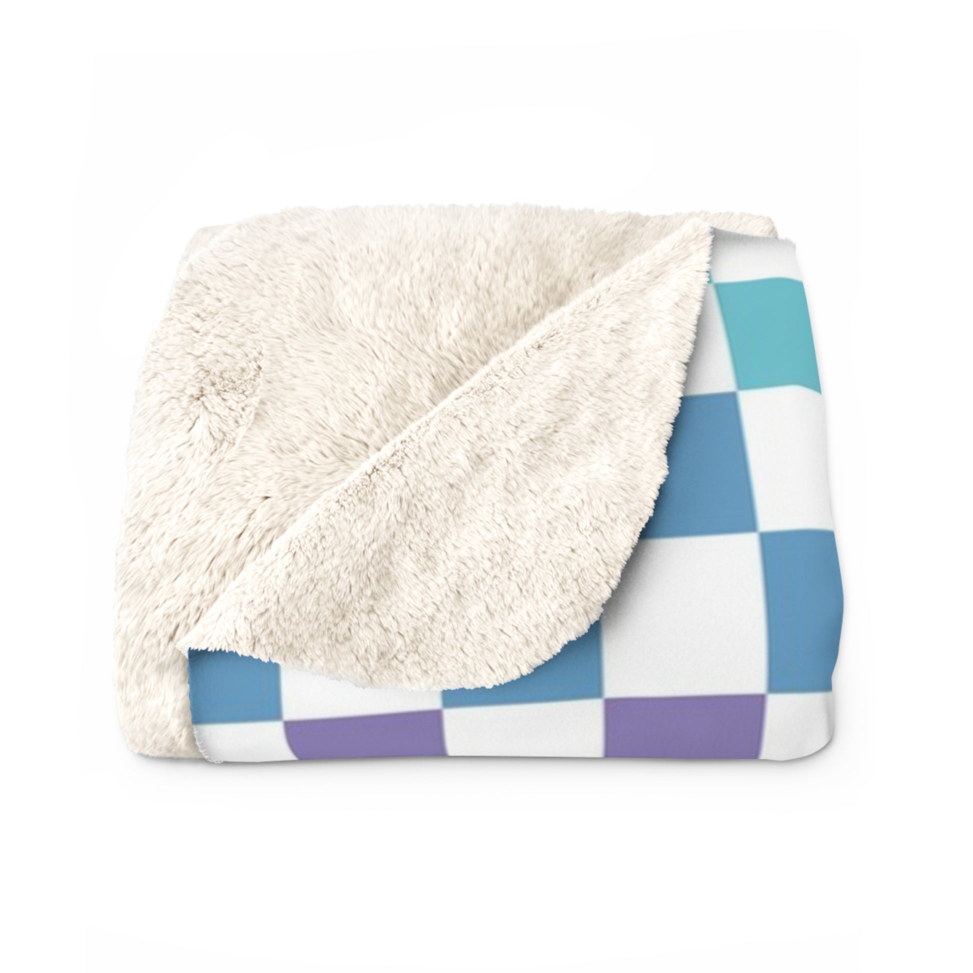 Vaporwave Rainbow  Checkerboard Multi-Color Sherpa Fleece Blanket, Artsulli - Art is Long, Life is Short, Home Decor, , , , , , , 