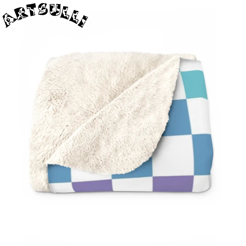JAKKOUTTHEBXX Vaporwave Rainbow Checkerboard Multi-Color Sherpa