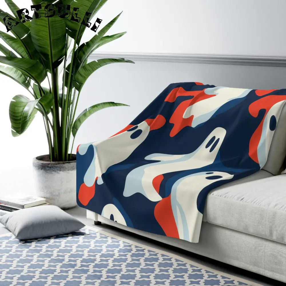 JAKKOUTTHEBXX Camo Ghosts Sherpa Fleece Blanket JAKKOUTTHEBXX