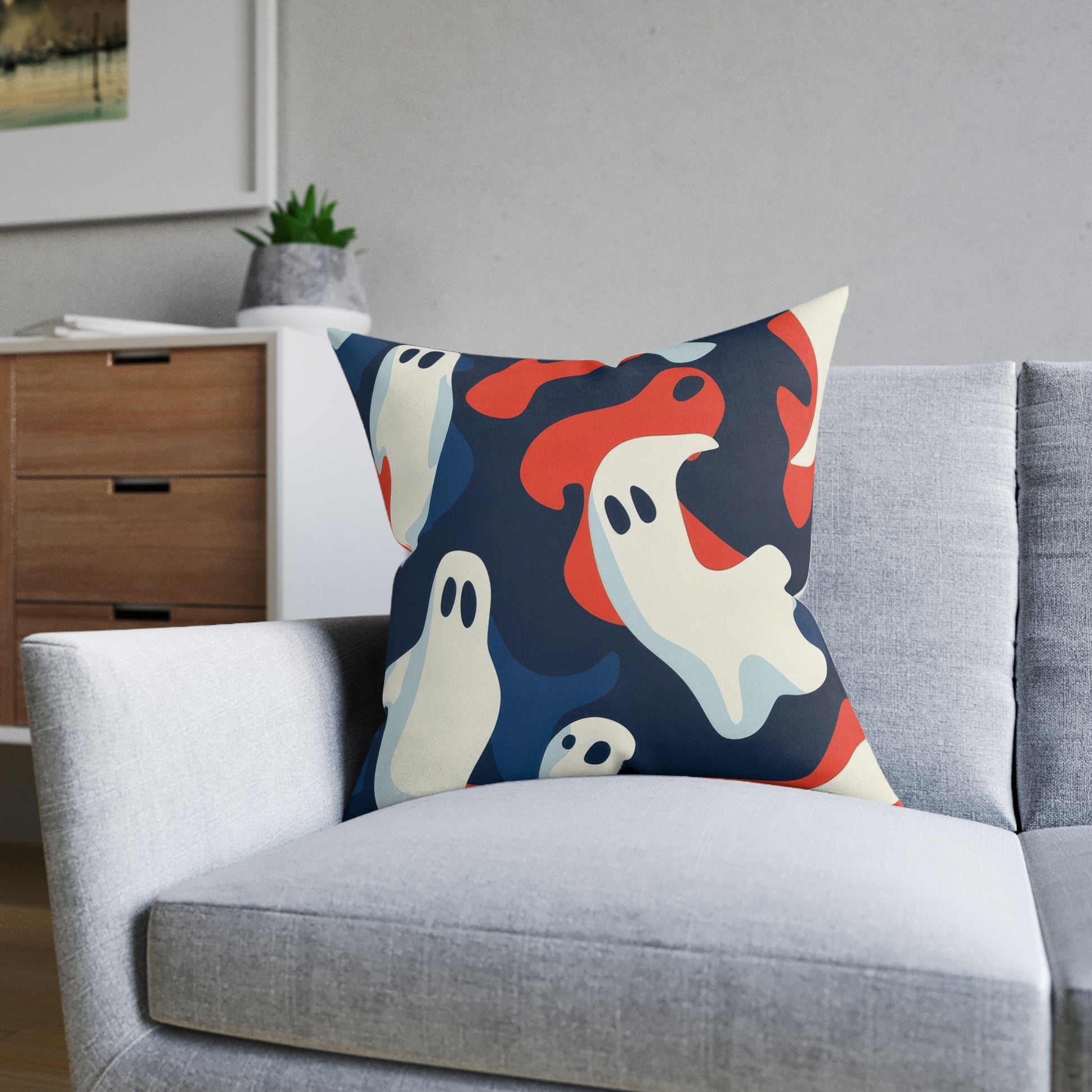 Camo Ghosts Square Pillow, Artsulli - Art is Long, Life is Short, Home Decor, , , , , , , 