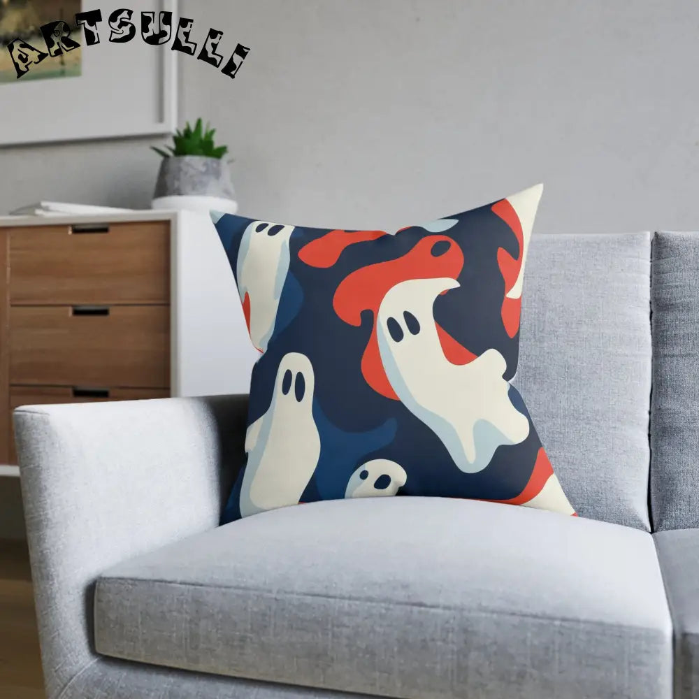 JAKKOUTTHEBXX Camo Ghosts Square Pillow JAKKOUTTHEBXX Artsulli - Art