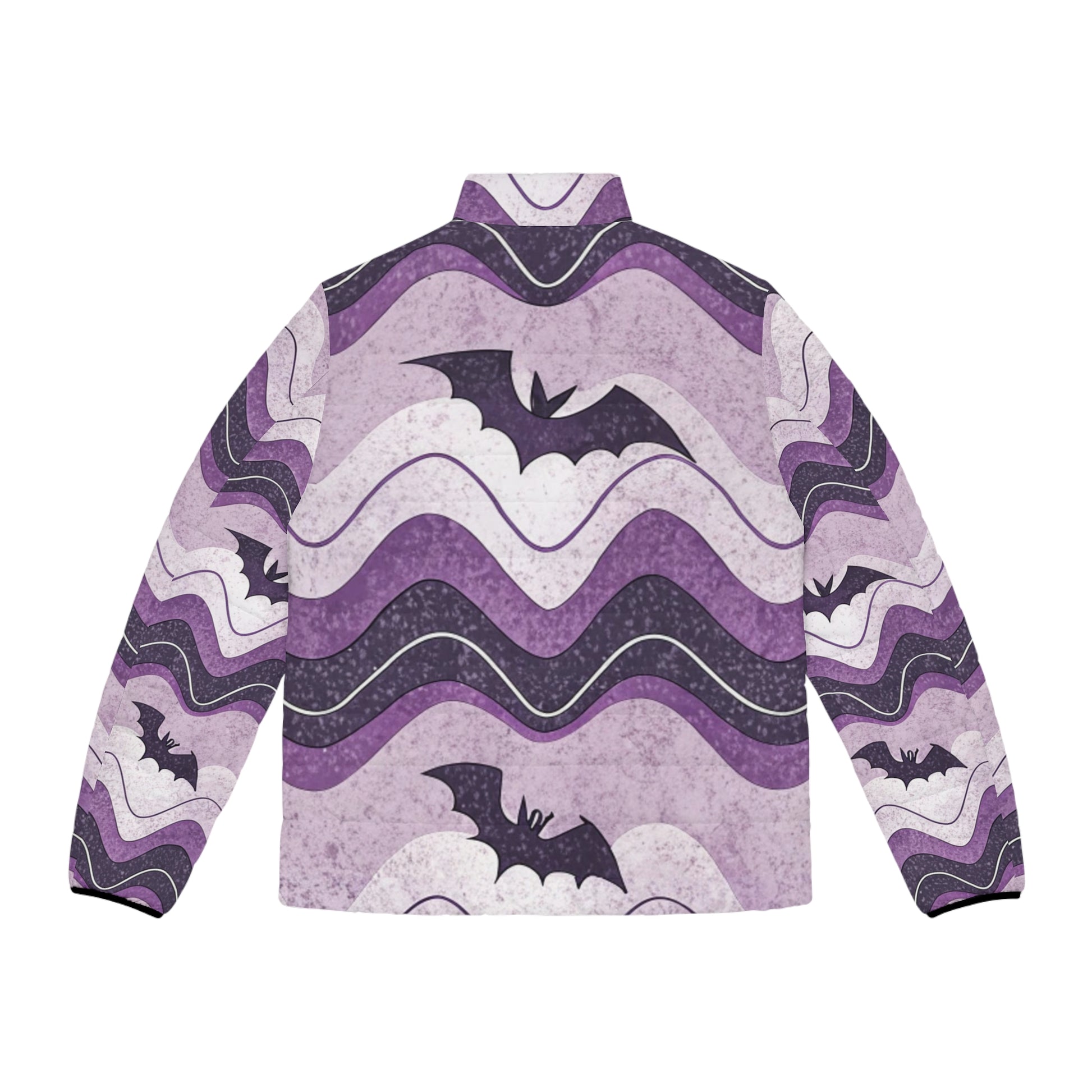 Bat Wave Men's Puffer Jacket (AOP), Artsulli - Art is Long, Life is Short, All Over Prints, , , , , , , 