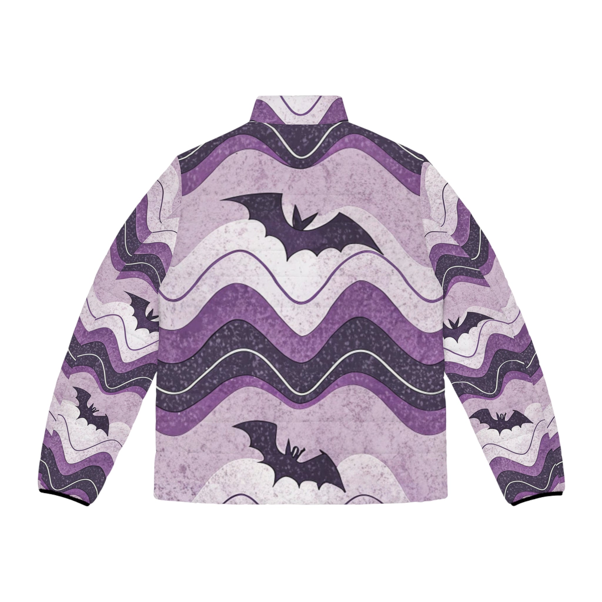 Bat Wave Men's Puffer Jacket (AOP), Artsulli - Art is Long, Life is Short, All Over Prints, , , , , , , 