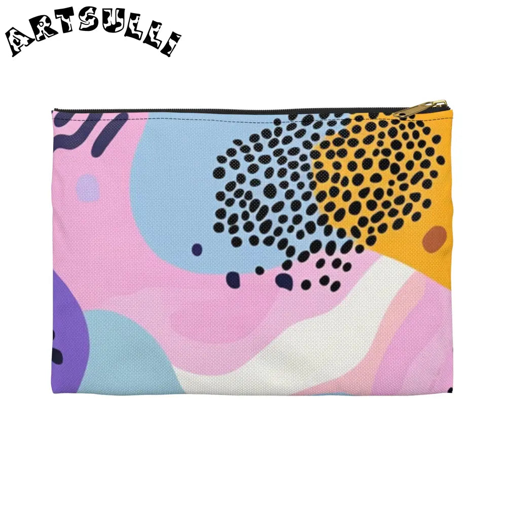 JAKKOUTTHEBXX Colorful Abstract Dots and Shapes Accessory Pouch