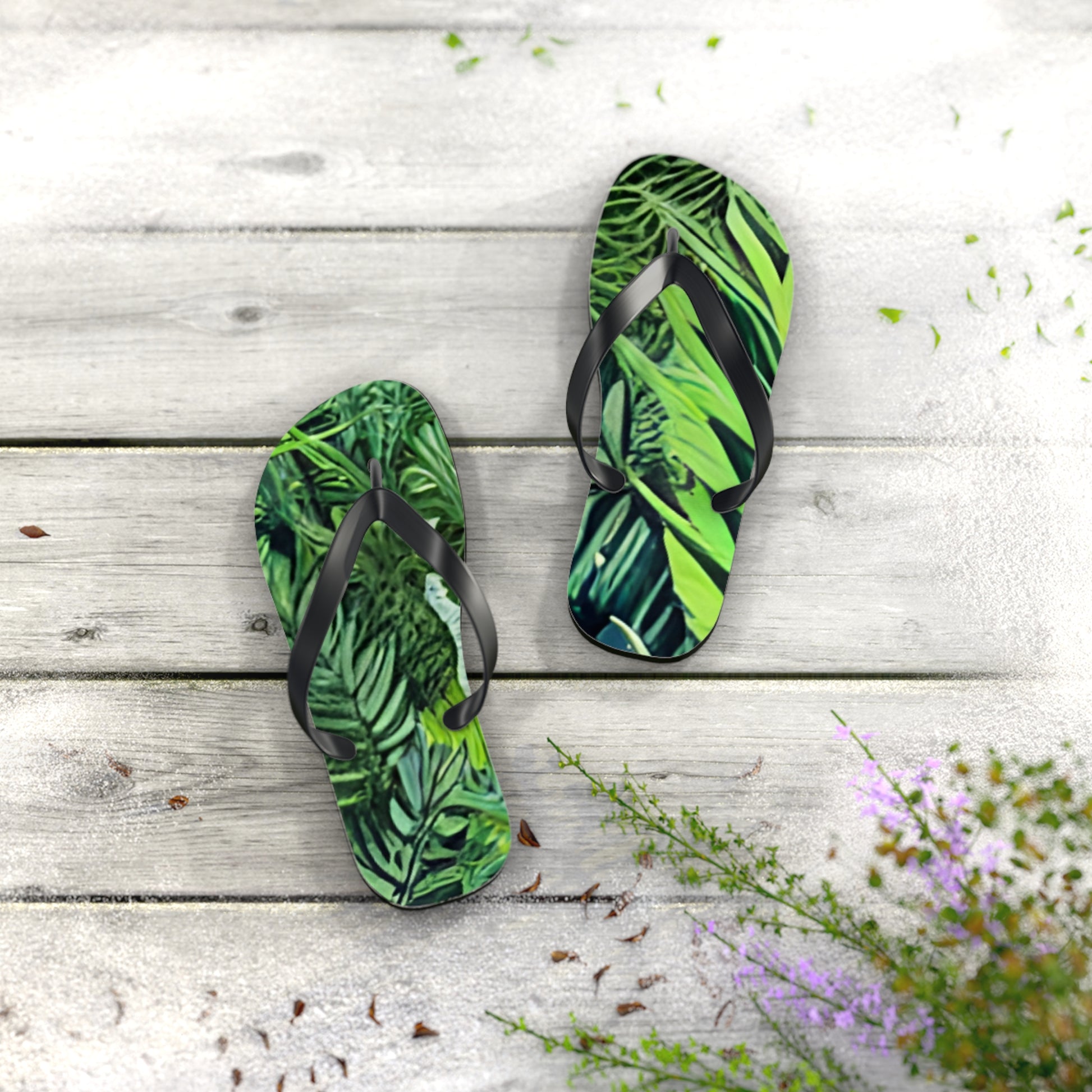 Jungle Zebra Art Flip Flops, Artsulli - Art is Long, Life is Short, Shoes, , , , , , , 