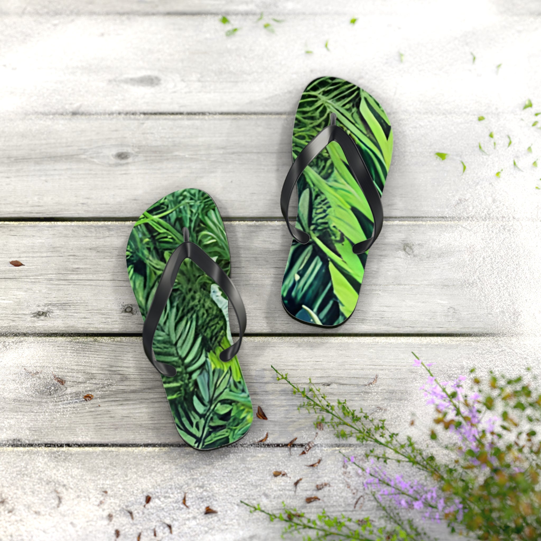 Jungle Zebra Art Flip Flops, Artsulli - Art is Long, Life is Short, Shoes, , , , , , , 