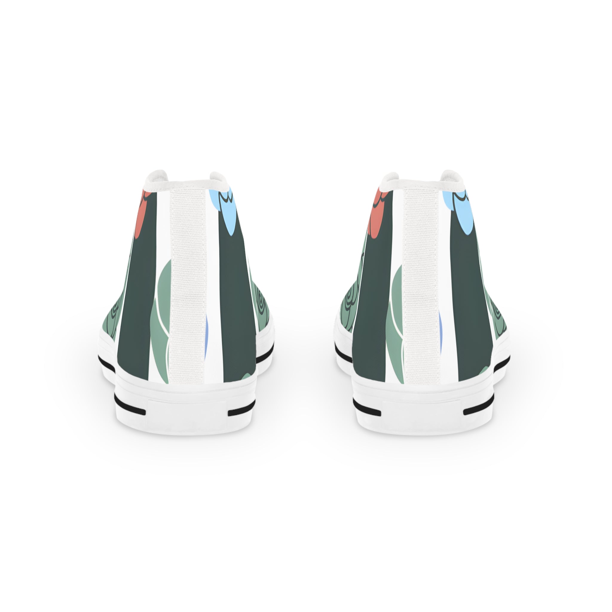 Stripes x Roses Black and White Men's High Top Sneakers, Artsulli - Art is Long, Life is Short, Shoes, , , , , , , 