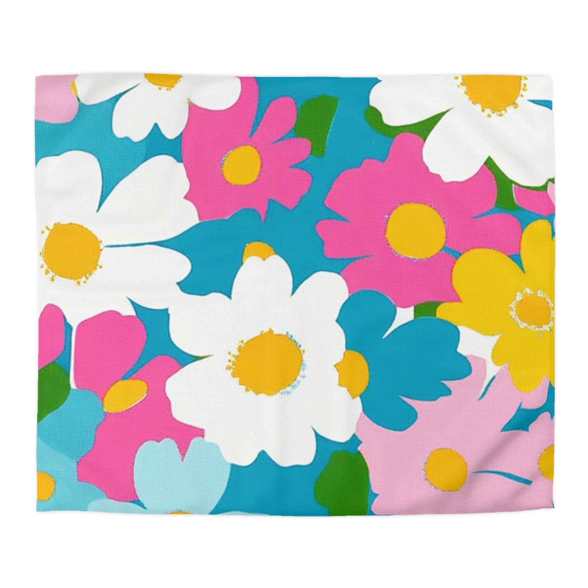 Flowers Multi-Color Microfiber Duvet Cover, Artsulli - Art is Long, Life is Short, Home Decor, Size, King, Color, White, , , 54400656006422