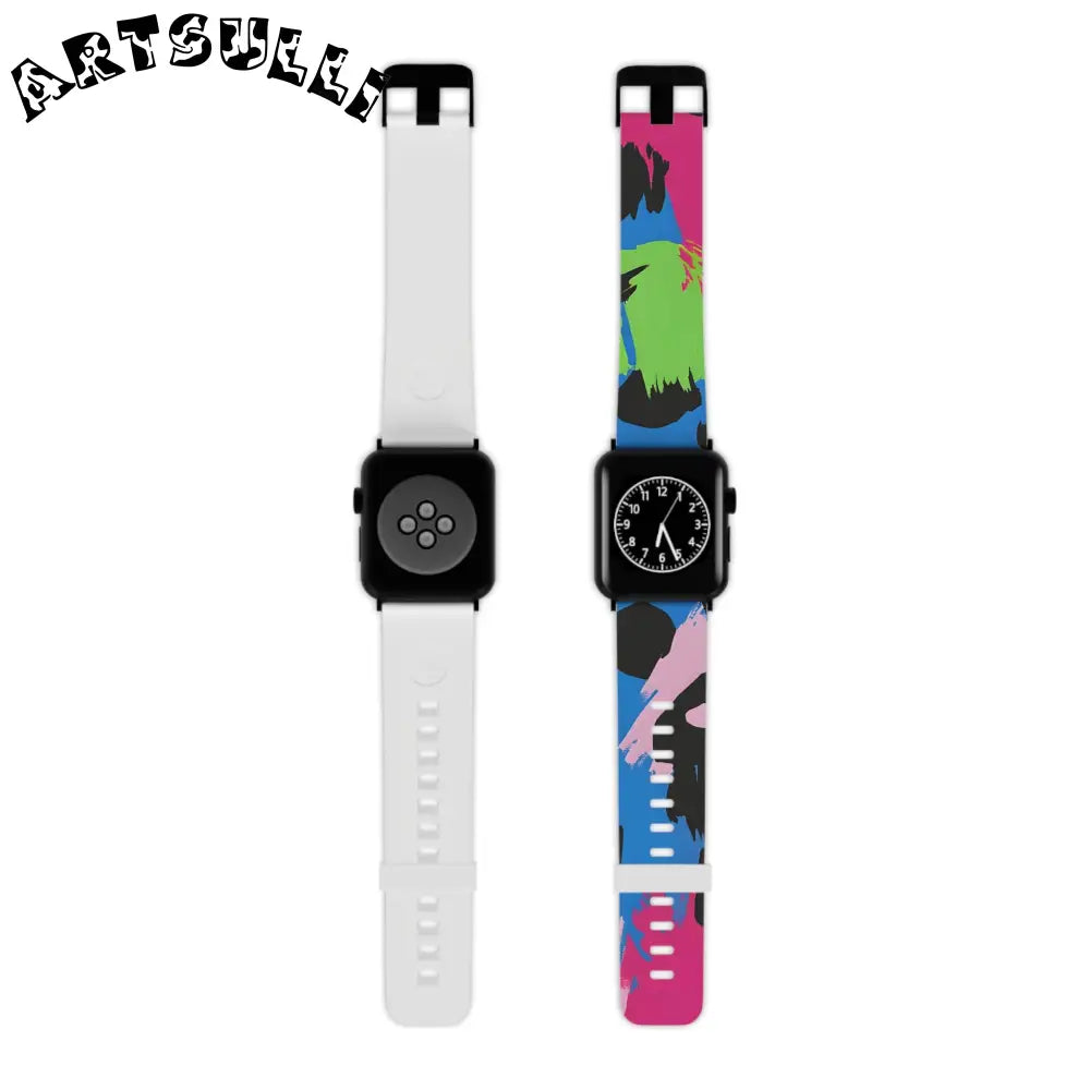 90s Neon Watch Band for Apple Watch, Artsulli - Art is Long, Life is Short, Accessories, Size, 7.5'' × 0.75'' / 38 - 40 mm, Color, Black, , , 15392703289088012451