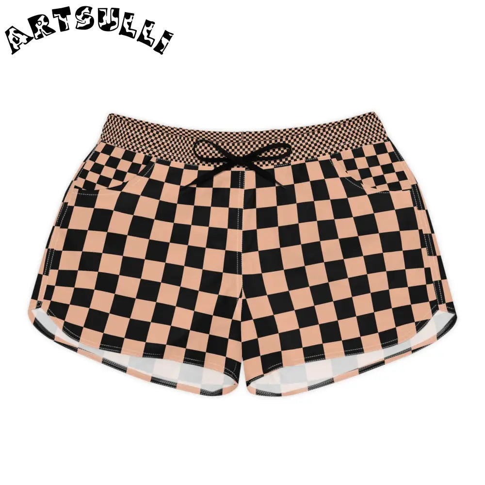 JAKKOUTTHEBXX Checkerboard Soft Orange and Black Women’s Casual