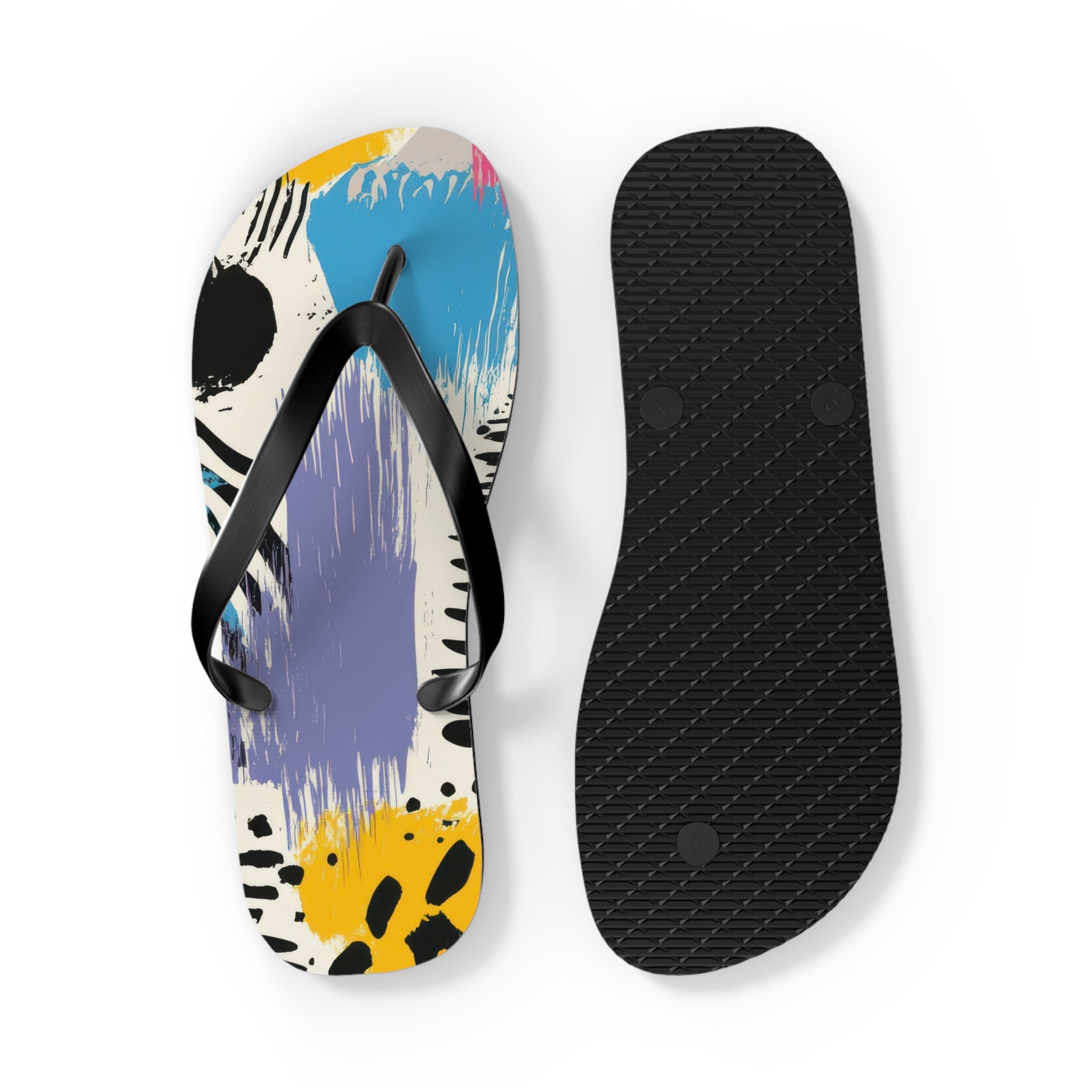 Rae Zebra Rhapsody II Flip Flops, Artsulli - Art is Long, Life is Short, Shoes, , , , , , , 