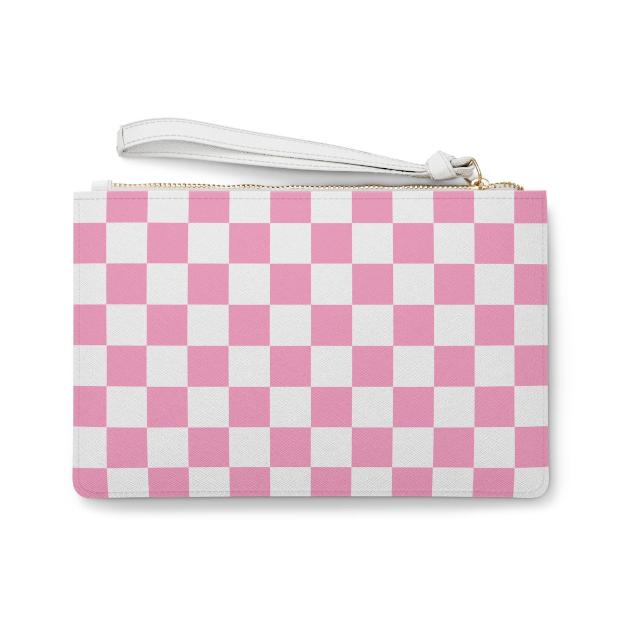 Checkerboard Hot Pink and White Clutch Bag, Artsulli - Art is Long, Life is Short, Bags, , , , , , , 