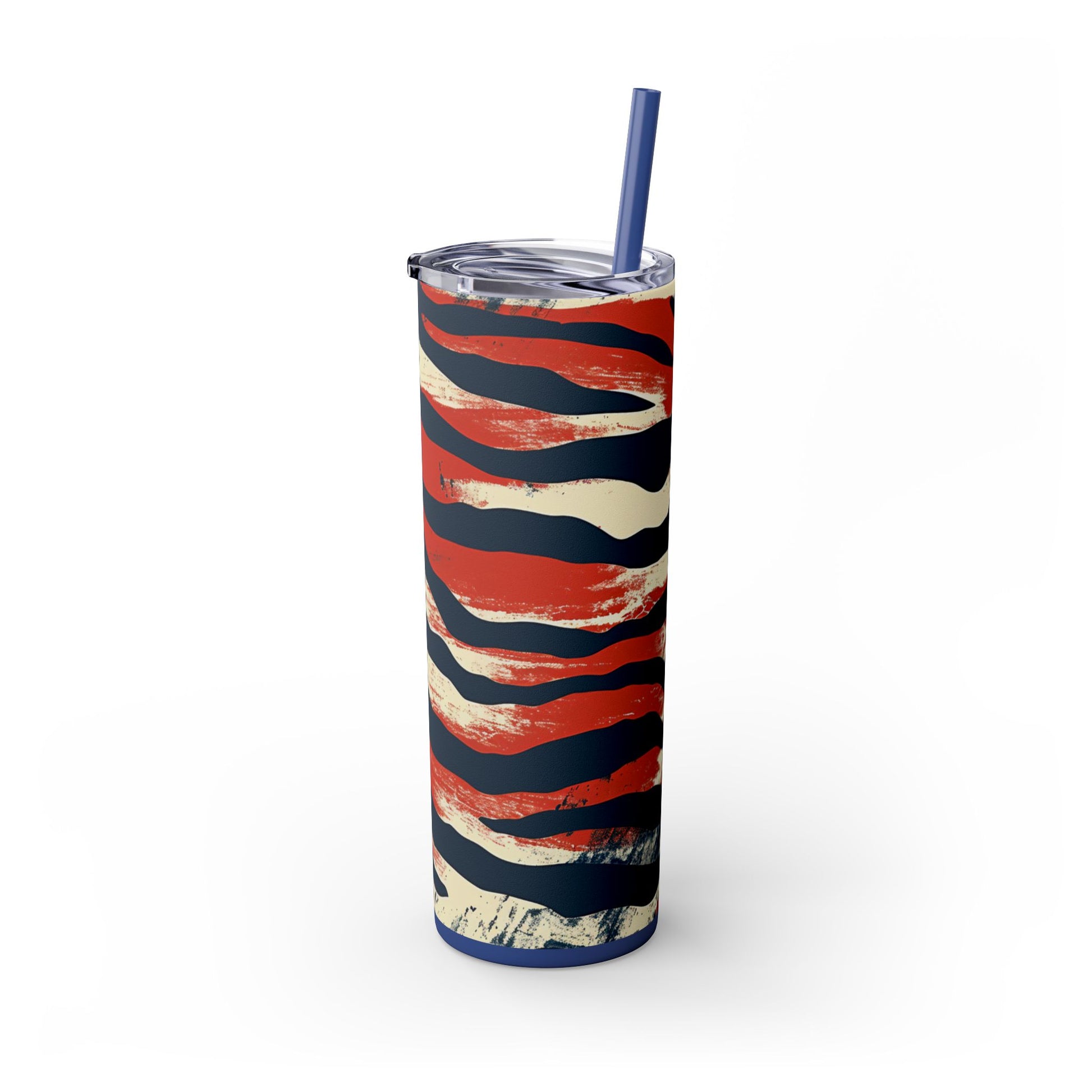 Capricious Tiger Wave Skinny Tumbler with Straw, 20oz, Artsulli - Art is Long, Life is Short, Mug, , , , , , , 