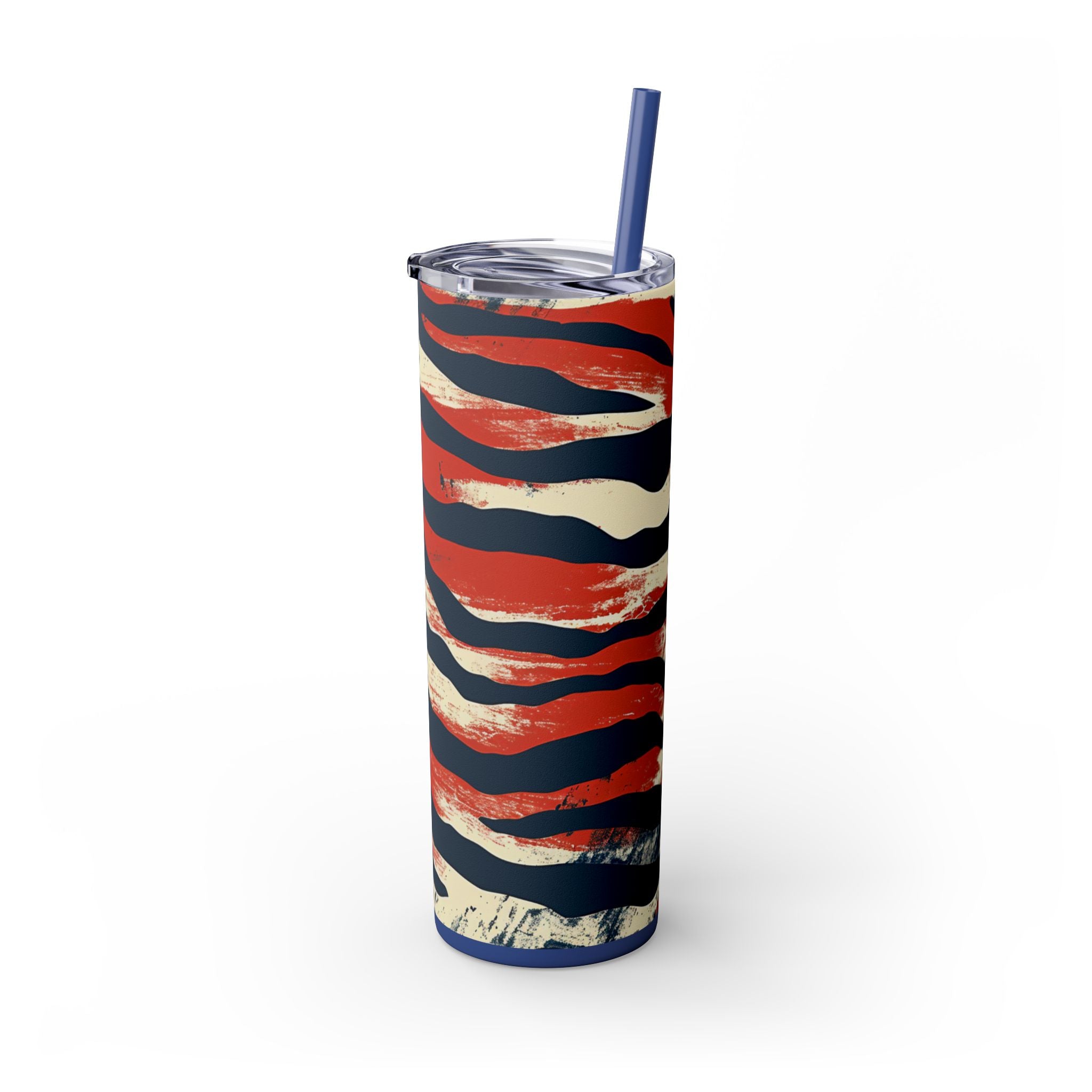 Capricious Tiger Wave Skinny Tumbler with Straw, 20oz, Artsulli - Art is Long, Life is Short, Mug, , , , , , , 