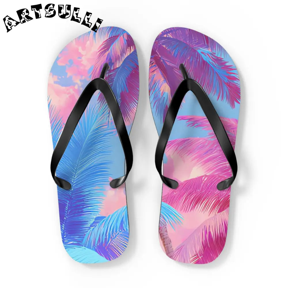 JAKKOUTTHEBXX Ethereal Pastel Palms Flip Flops JAKKOUTTHEBXX