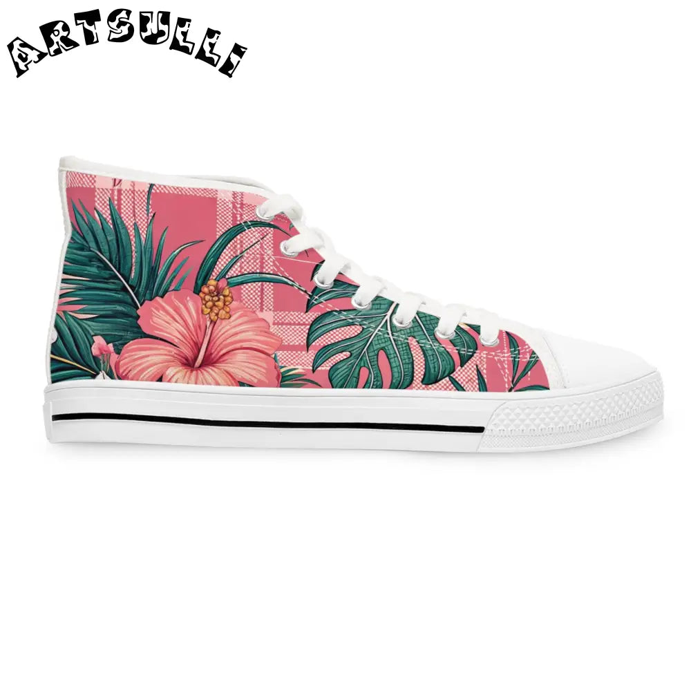 JAKKOUTTHEBXX Plaid x Floral II Pink and Green Women’s High Top