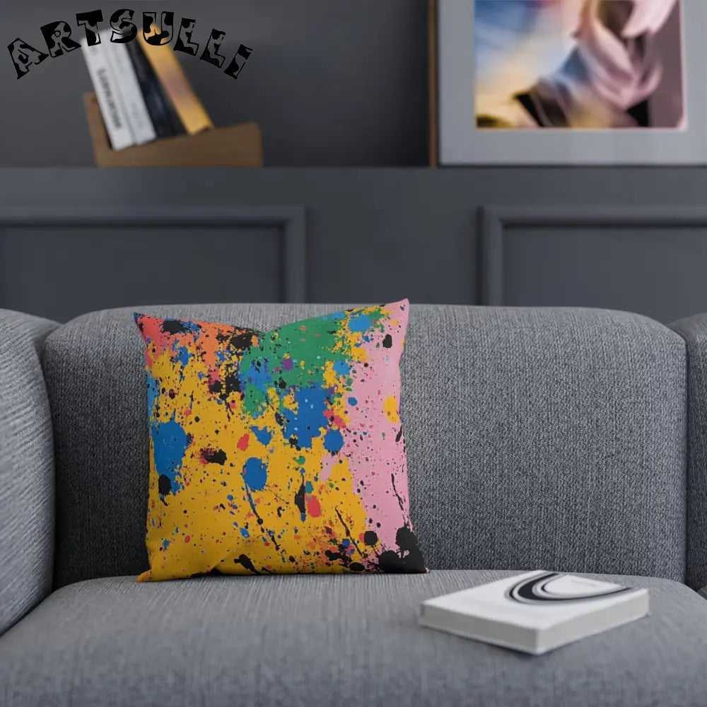 JAKKOUTTHEBXX The Colors Of Paint Splatter Cushion JAKKOUTTHEBXX