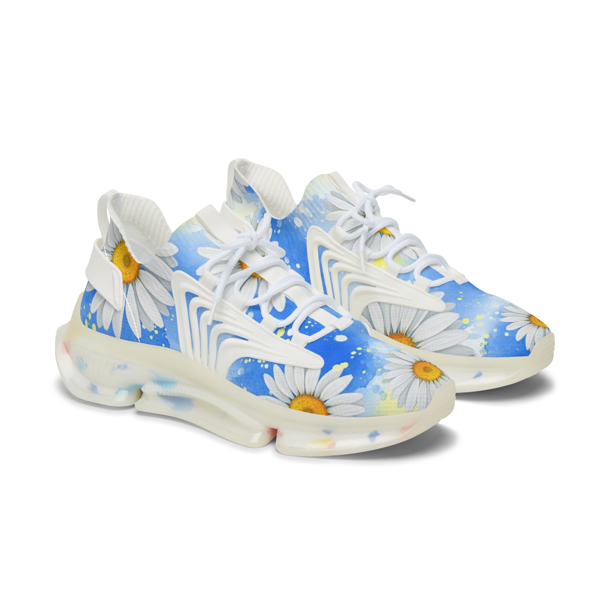 Daisies Women's Mesh Sneakers, Artsulli - Art is Long, Life is Short, Shoes, Color, White sole, Size, US 5.5, , , 11636125417791623033