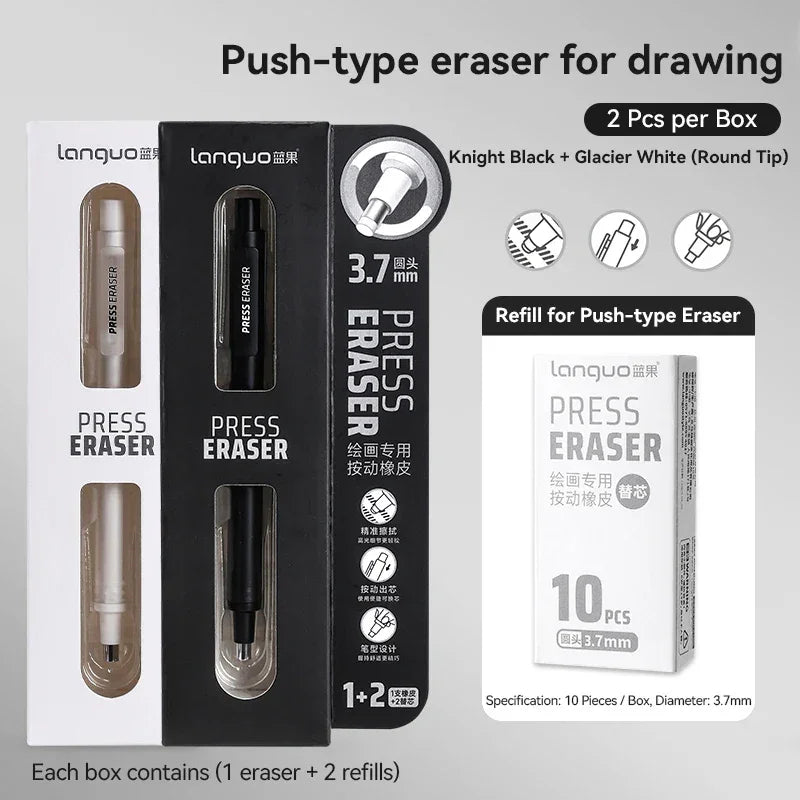 Buy The Best By Artsulli - Art is Long Life Short - Eraser Mechanical Rubber Refillable Pen Sketch Drawing Press Retractable Pencil