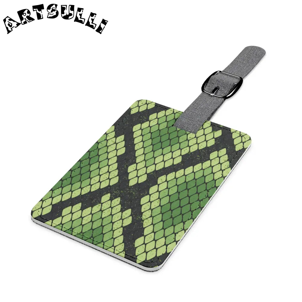 JAKKOUTTHEBXX Snake Skin Green and Black Saffiano Polyester Luggage