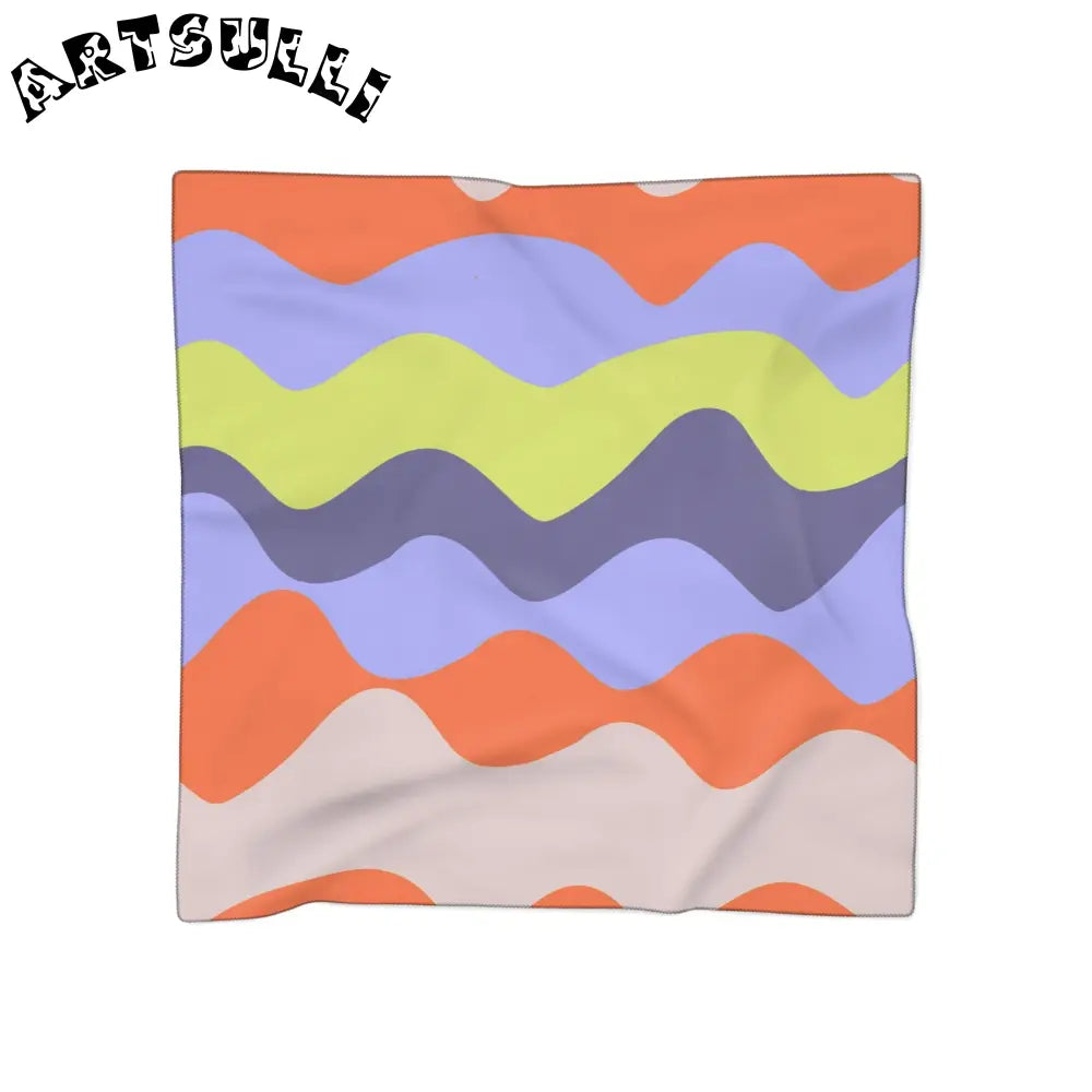 JAKKOUTTHEBXX Waves Red and Blue Poly Scarf JAKKOUTTHEBXX Artsulli