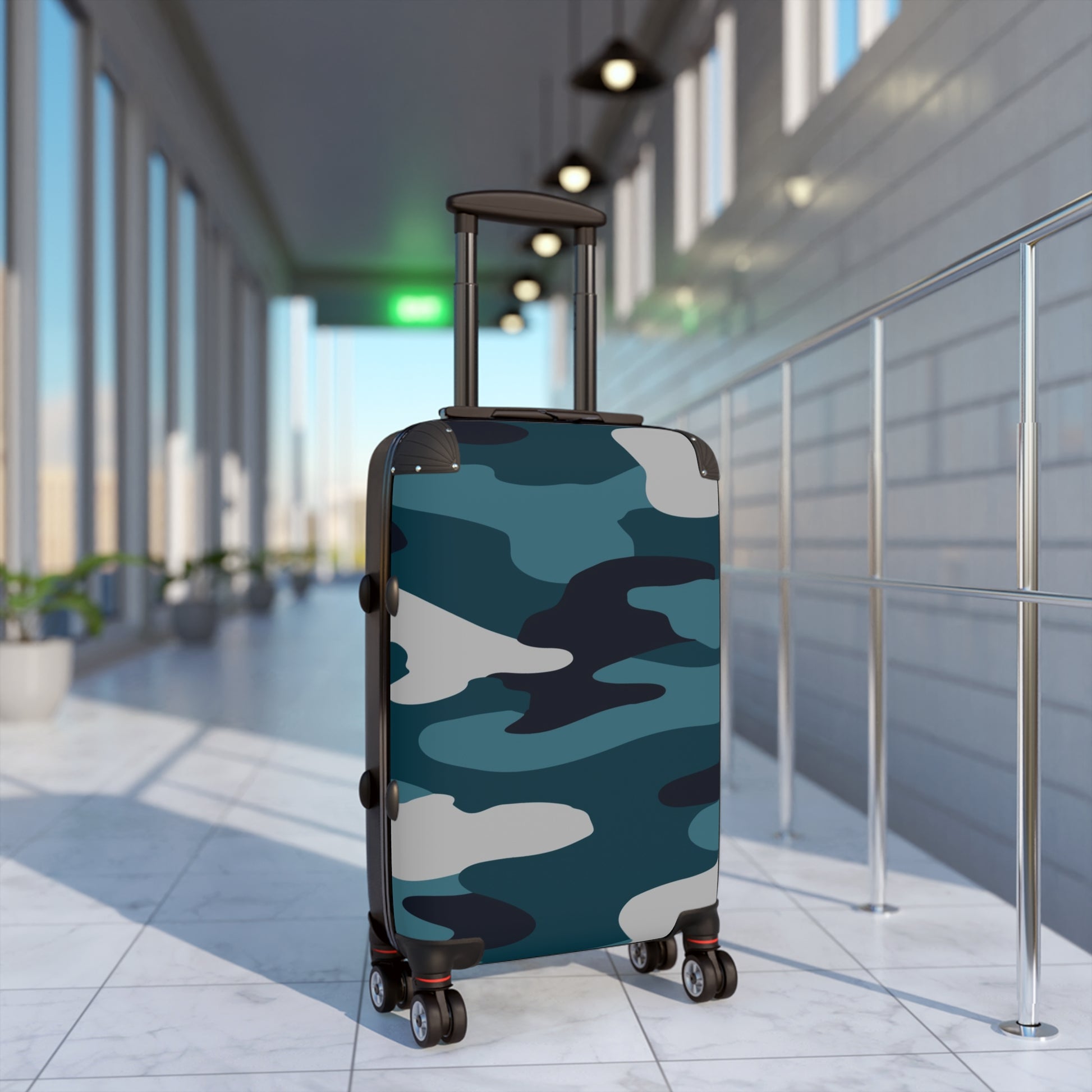 Blue Camouflage Suitcase, Artsulli - Art is Long, Life is Short, Bags, , , , , , , 