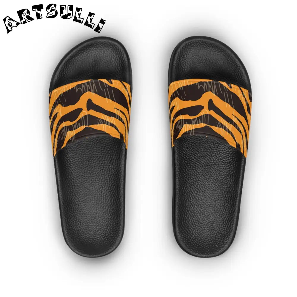 JAKKOUTTHEBXX Tiger Scratches Orange & Black Women’s Slide Sandals