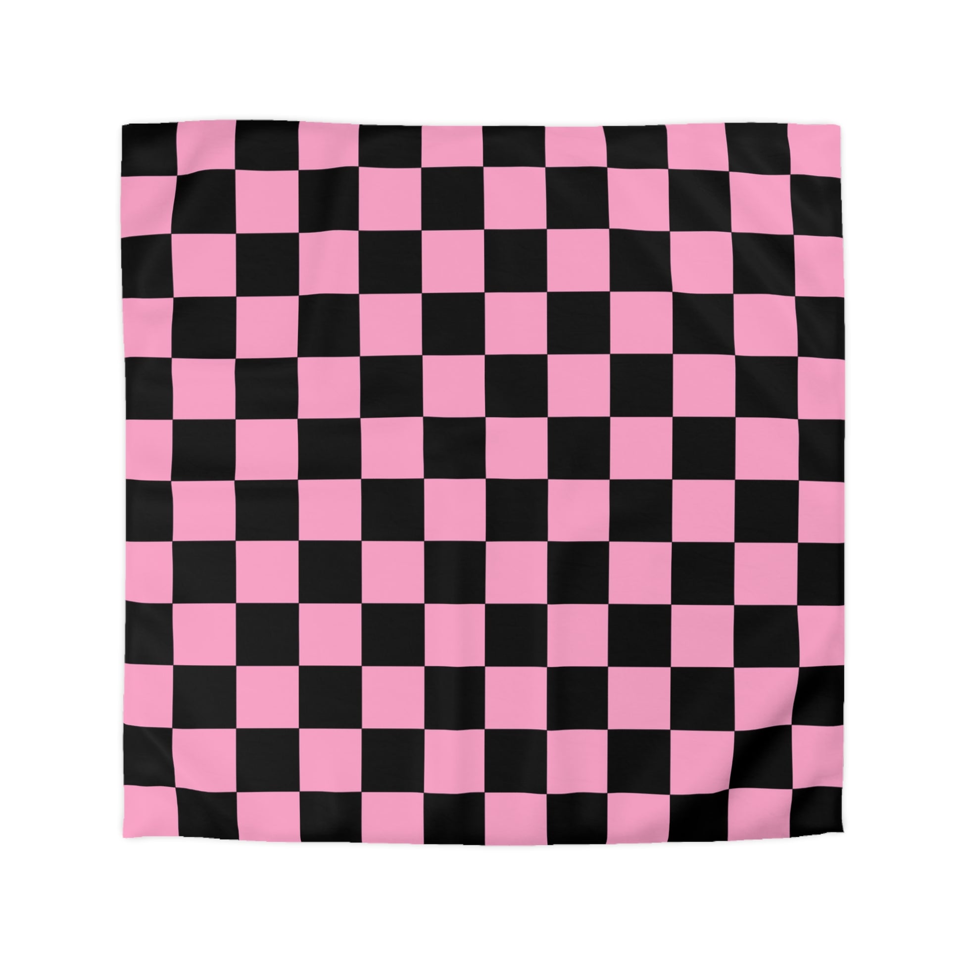 Checkerboard Black and Pink Microfiber Duvet Cover, Artsulli - Art is Long, Life is Short, Home Decor, Size, Queen, Color, White, , , 12491394107579666746