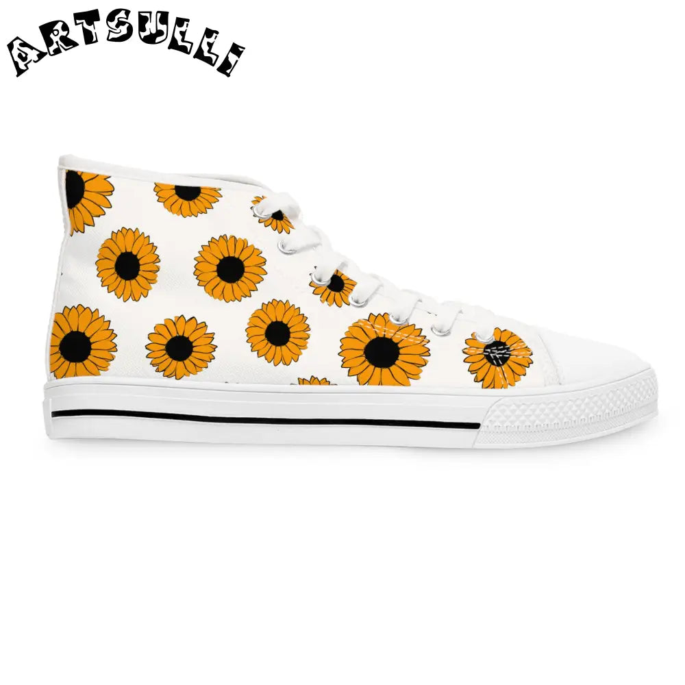JAKKOUTTHEBXX Sunflowers Women’s High Top Sneakers JAKKOUTTHEBXX