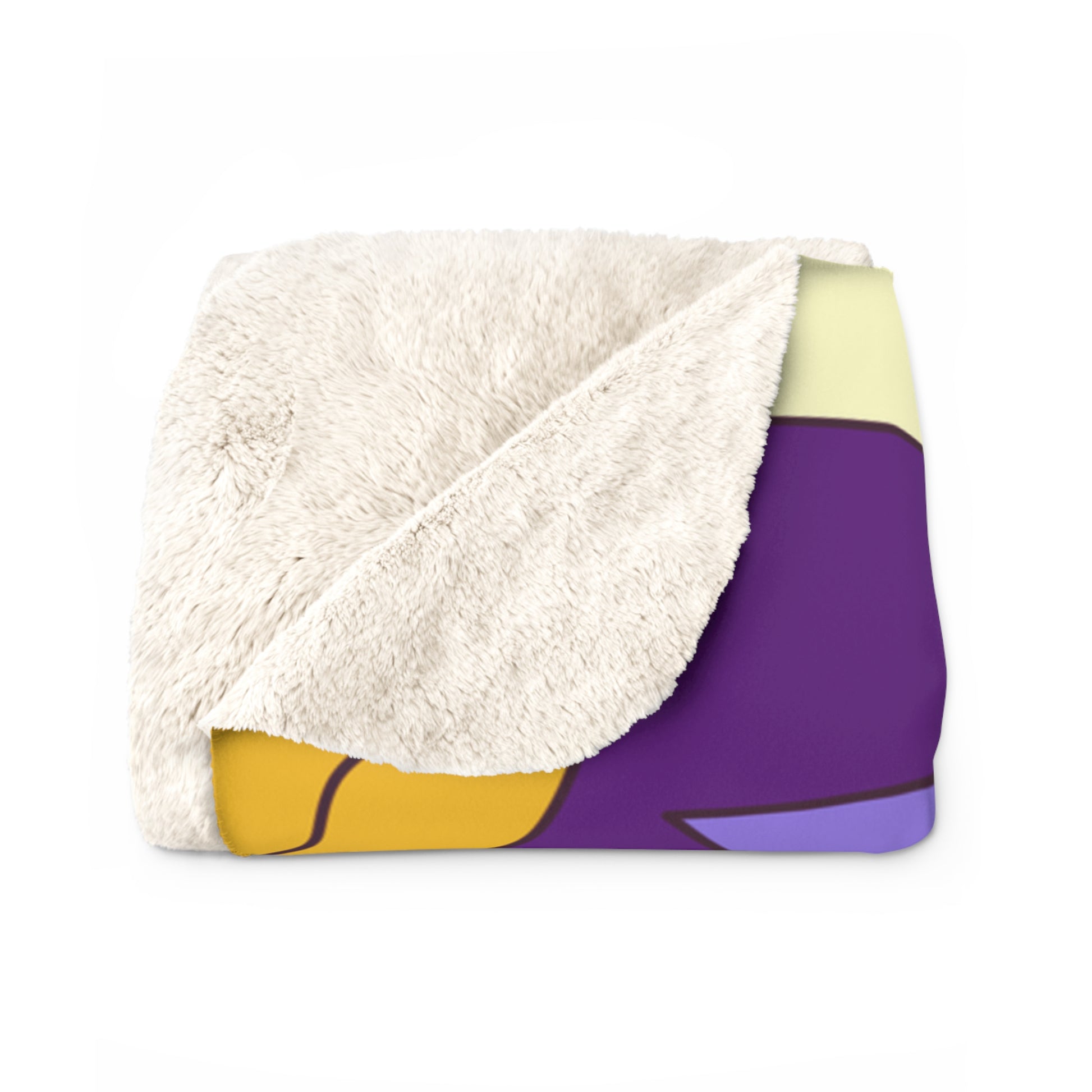 Trippy Flower Power Motifs Purple Sherpa Fleece Blanket, Artsulli - Art is Long, Life is Short, Home Decor, , , , , , , 