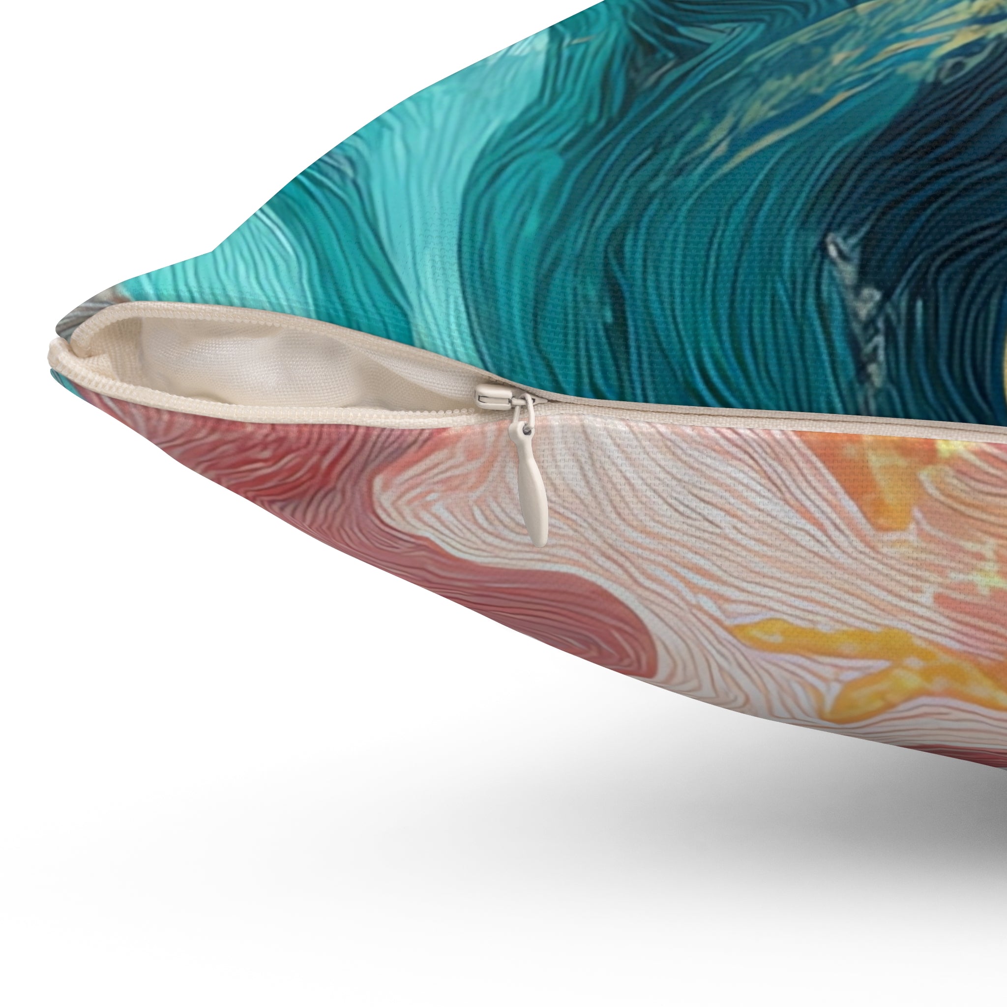 Liquid Marble Spill Spun Polyester Square Pillow, Artsulli - Art is Long, Life is Short, Home Decor, , , , , , , 