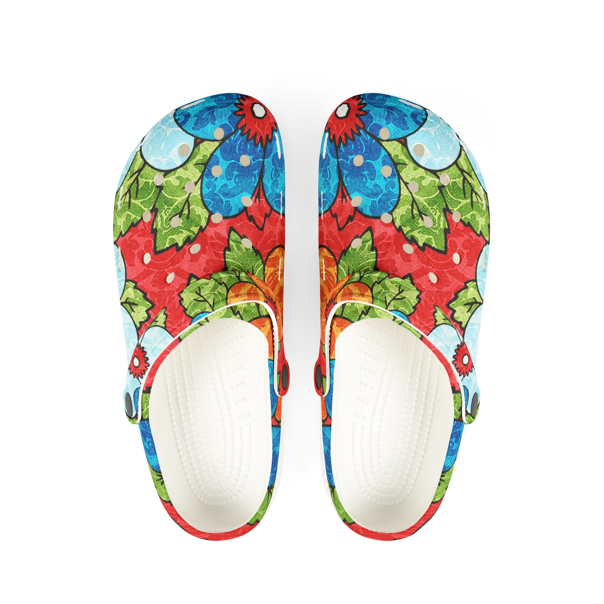 Groovy Red Floral Kl EVA Foam Rubber Shoes (AOP), Artsulli - Art is Long, Life is Short, Shoes, Size, US 6 (Women's), Color, White, , , 67813582591021213059