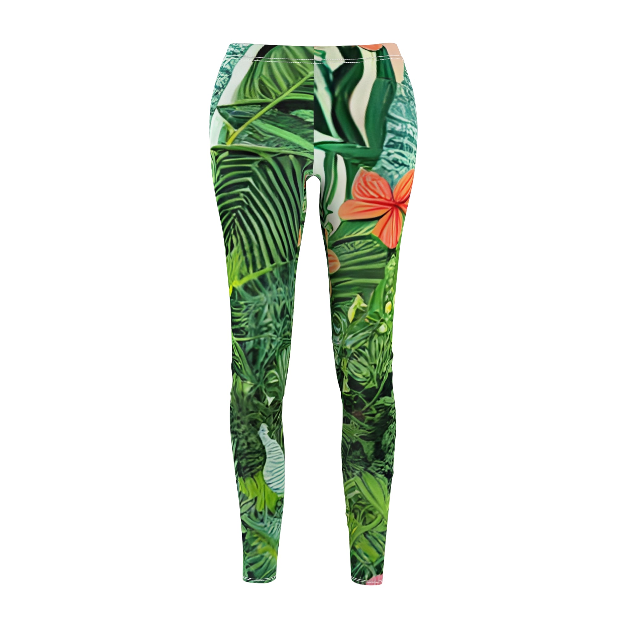 Jungle Zebra Art Women's Cut & Sew Casual Leggings (AOP)