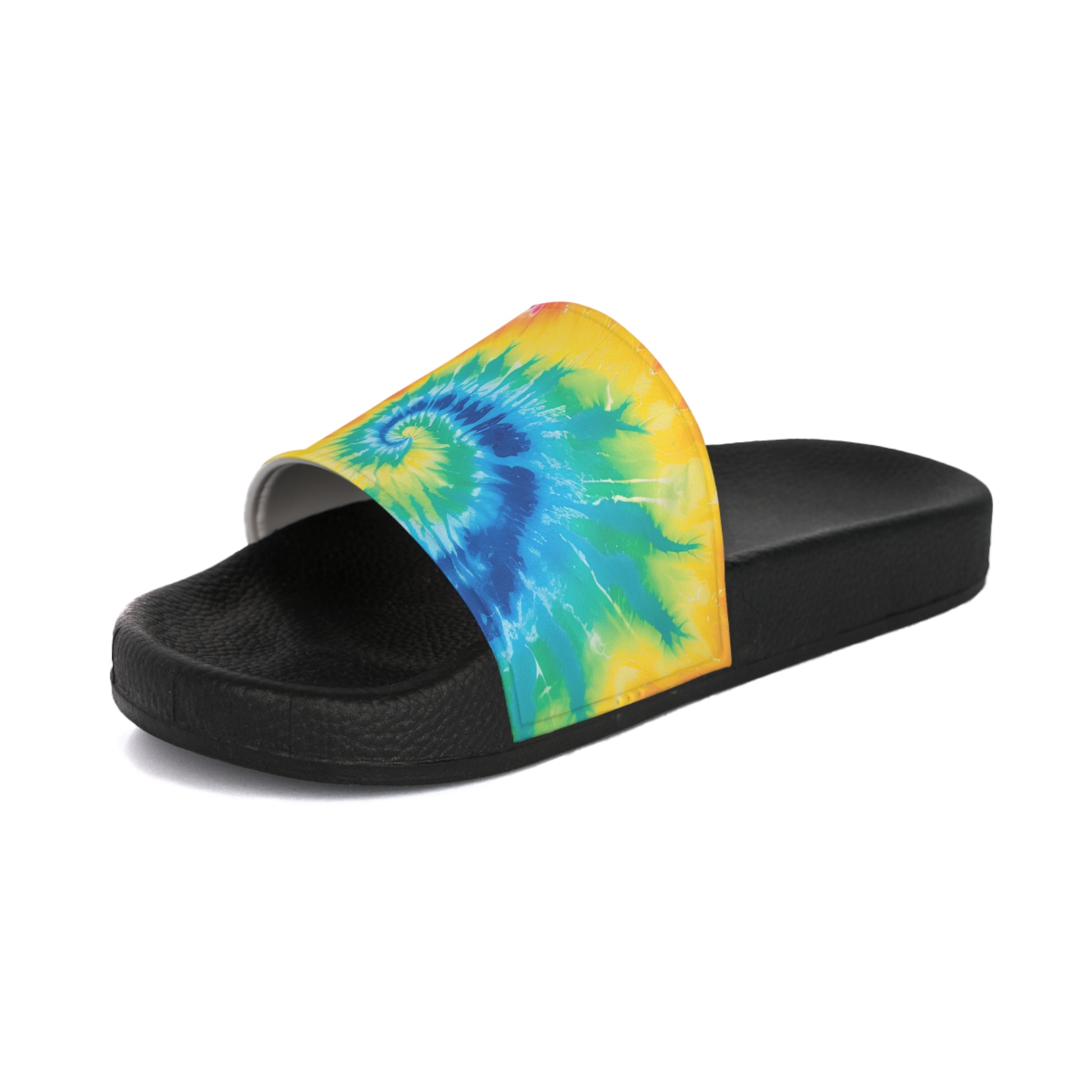 Tie Dye Men's Slide Sandals, Artsulli - Art is Long, Life is Short, Shoes, , , , , , , 